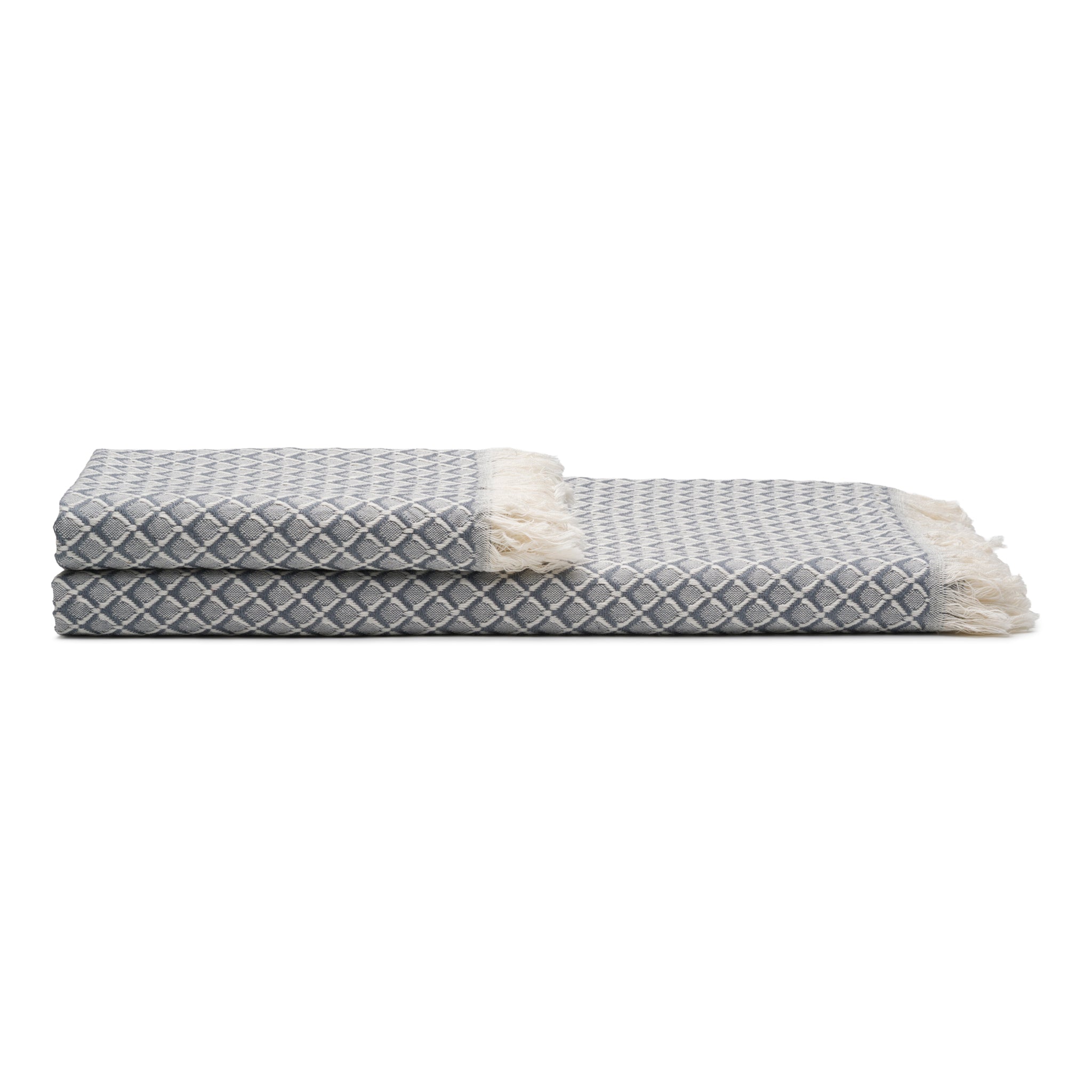 Serenity Grid Turkish Cotton Bath and Hand Towels