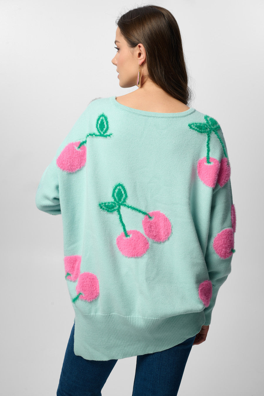 Whimsical Heart Sweater - Mint
