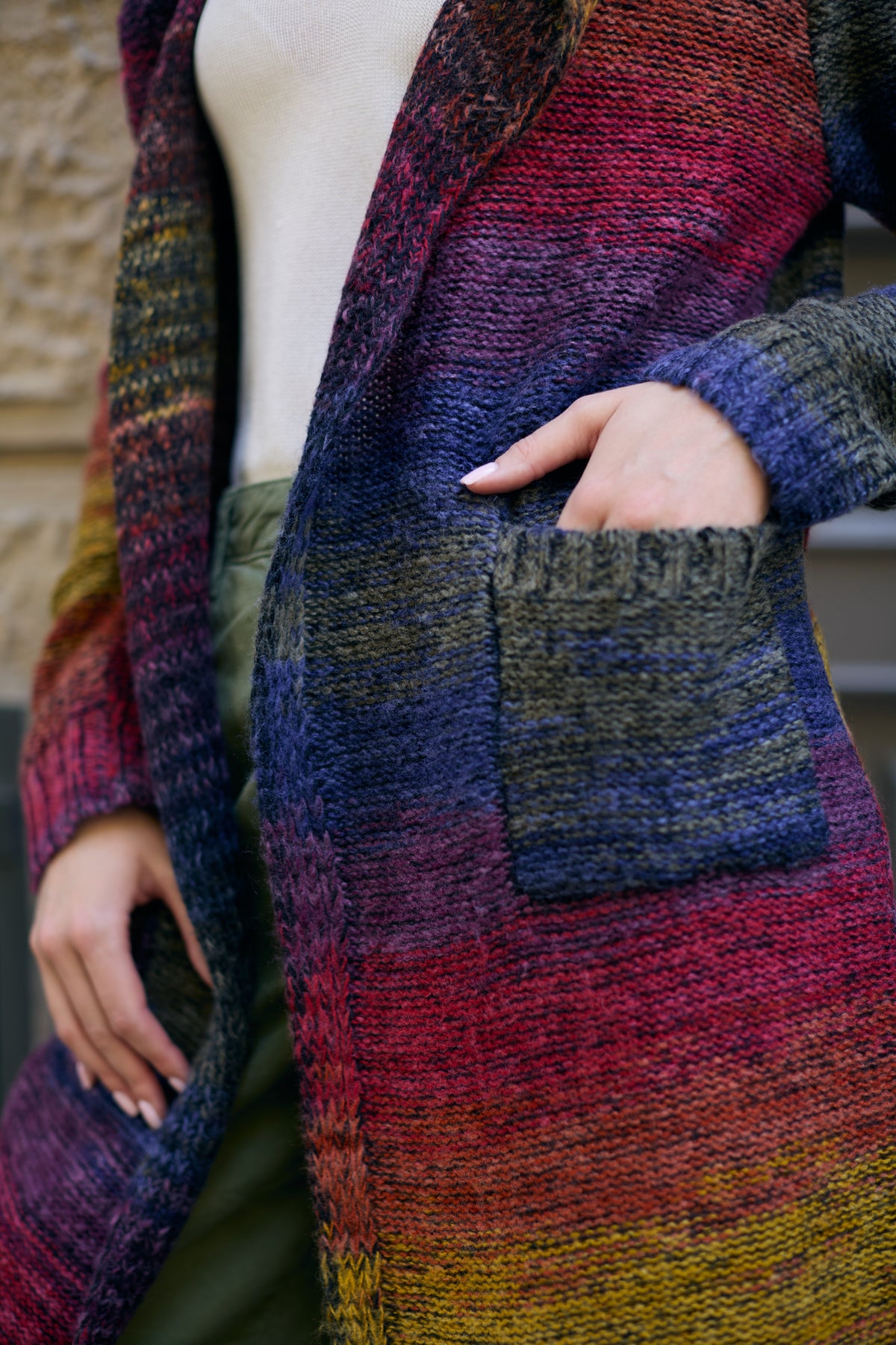 Rainbow Long Cardigan - Multi