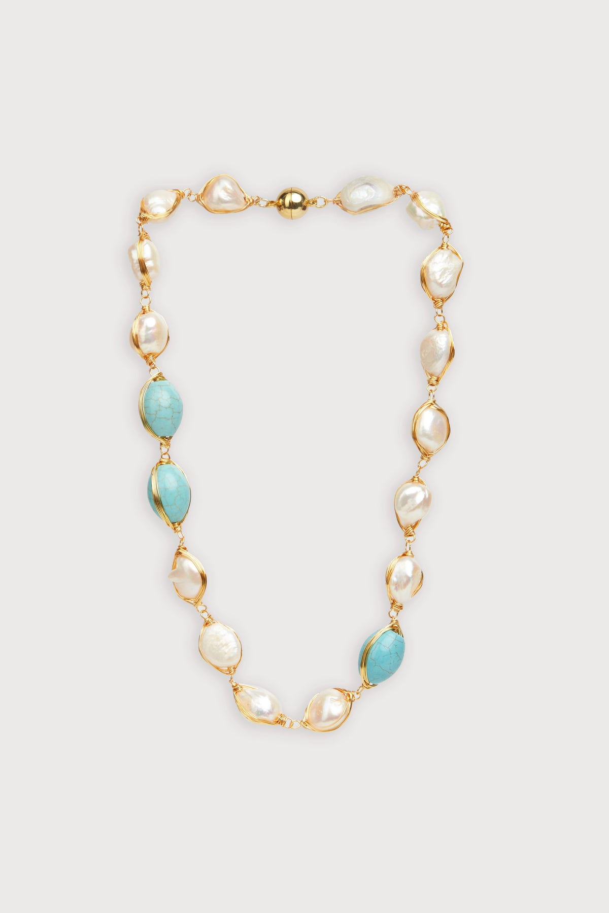 Turquoise Baroque Pearl Necklace - Turquoise