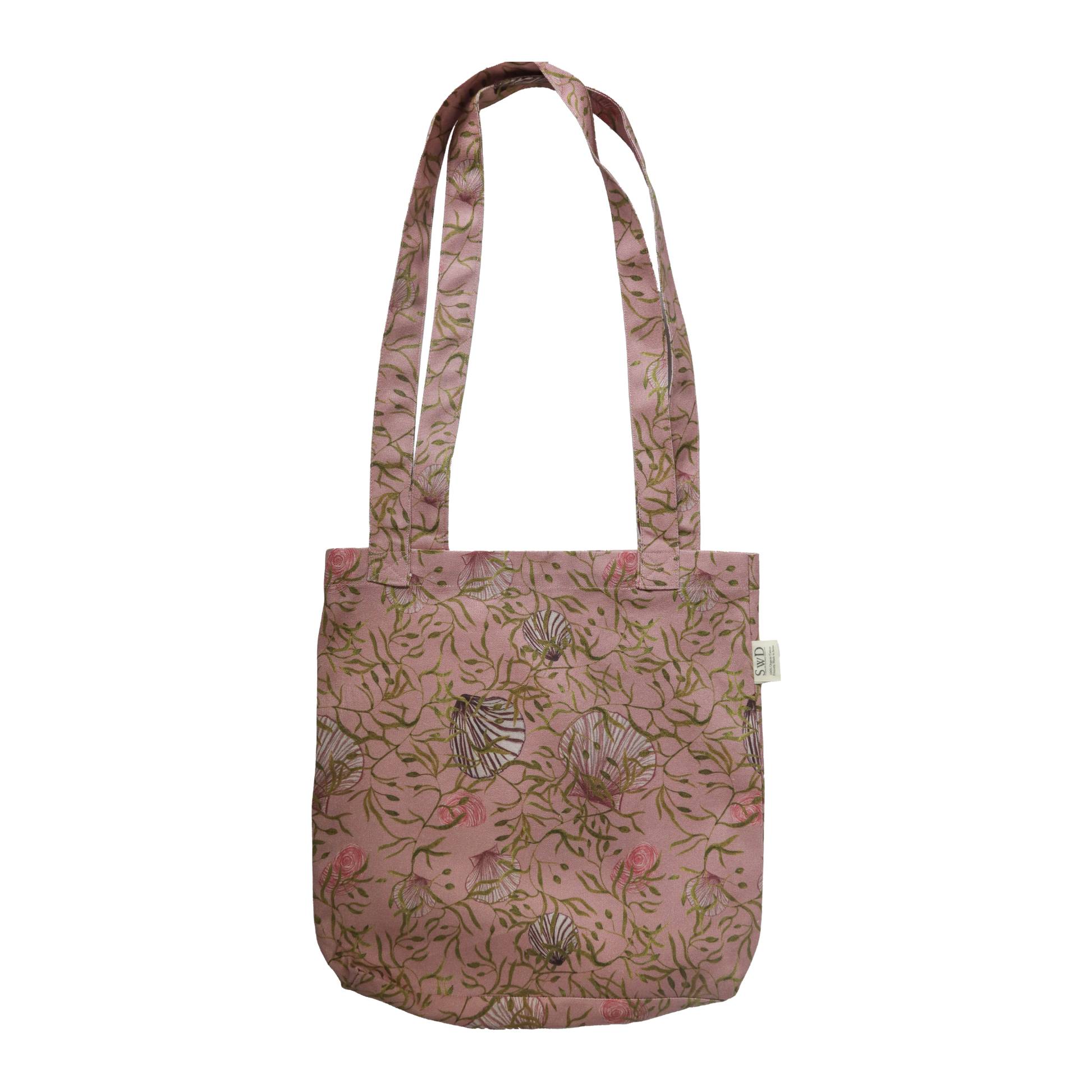 Soft Pink Floral Tote Shoulder Bag