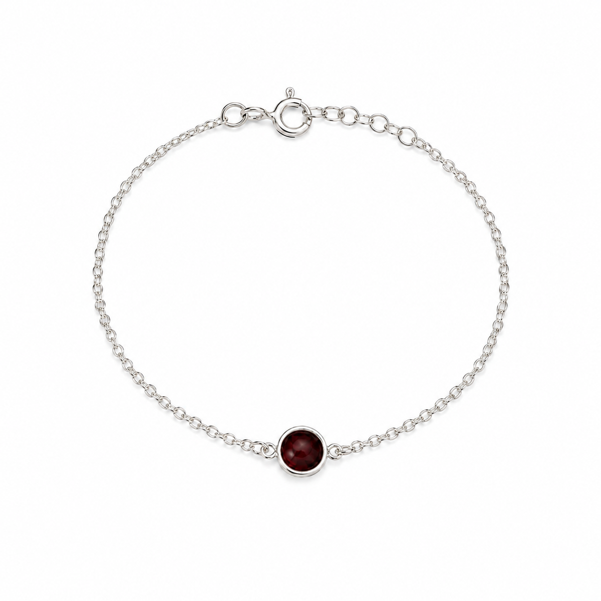 Garnet_Janurary_birthstone_single_stone_bracelet