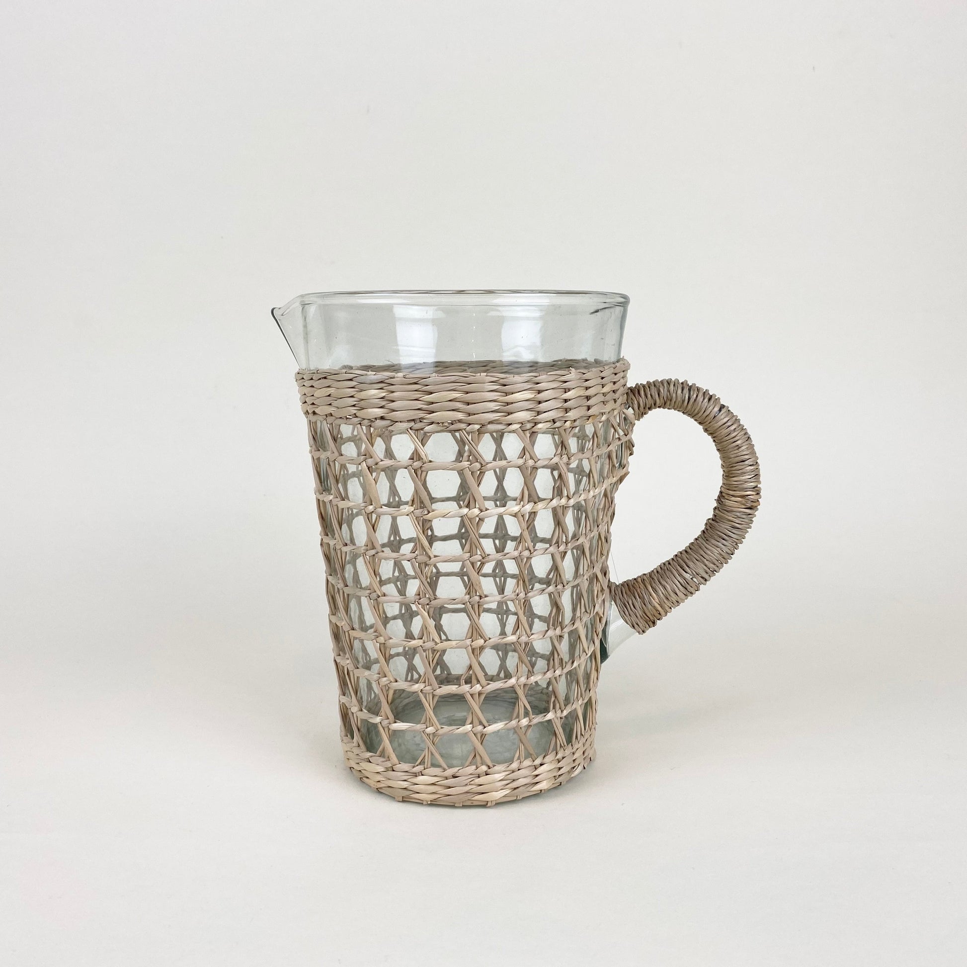 Seagrass Cage Pitcher Glass Seagrass Brand_Seagrass & Rattan Kitchen_Drinkware Serving Pieces 6880-CQ1374C3SeagrassCagePitcher