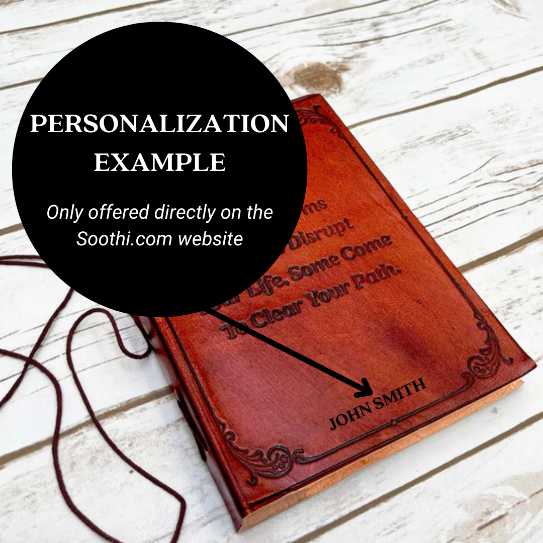 Personalized leather journal with meaningful quote – eco-conscious gift for writers, creatives, and thinkers