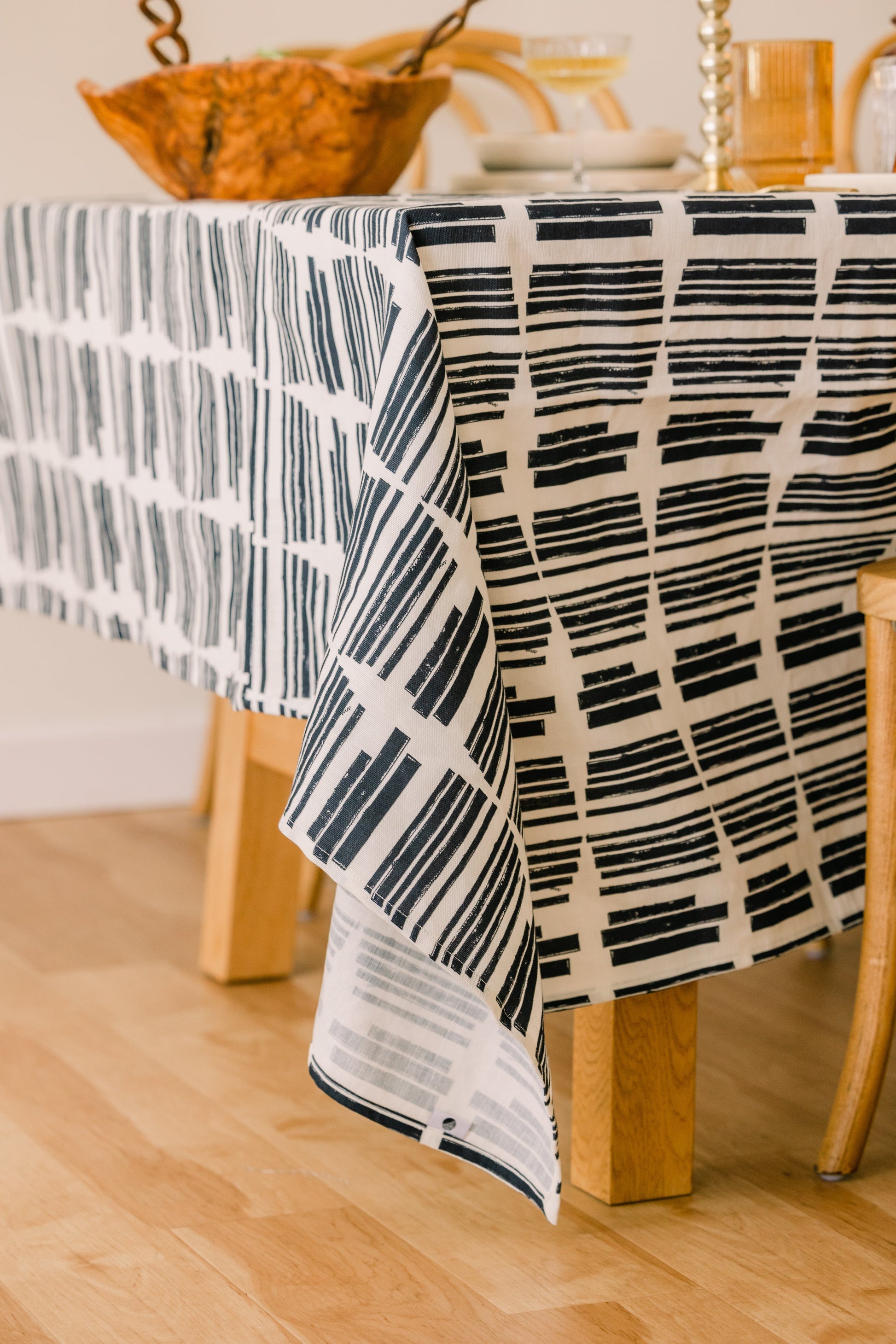 Marguerite in Indigo 70" x 90" Tablecloth - at300nelson