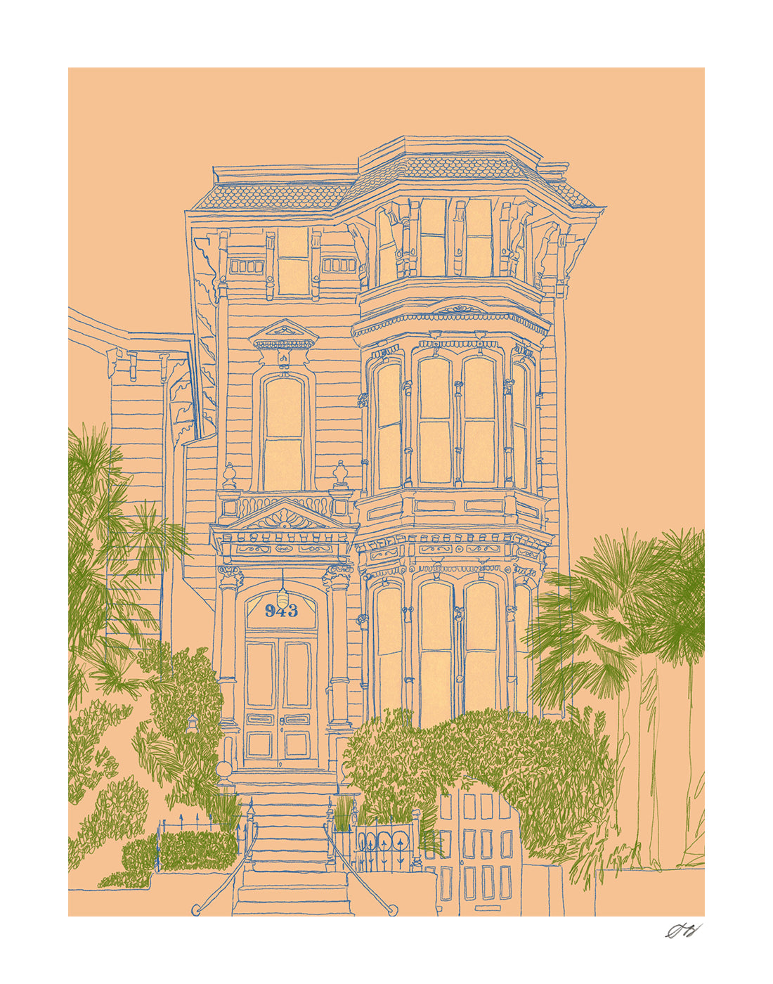 Victorian House Print by Stephanie Browne