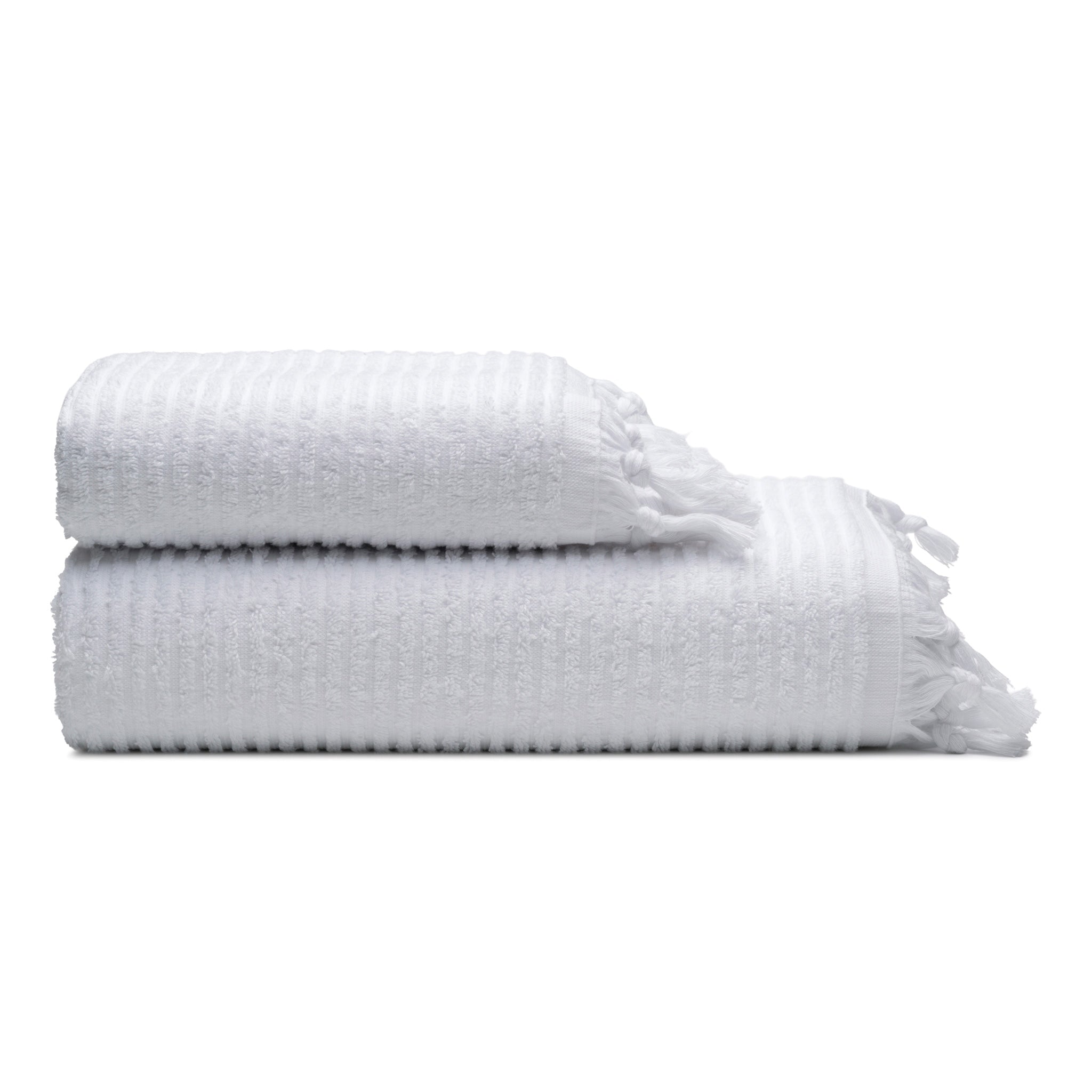 Ribbed Loom Turkish Cotton Terry Bath and Hand Towels