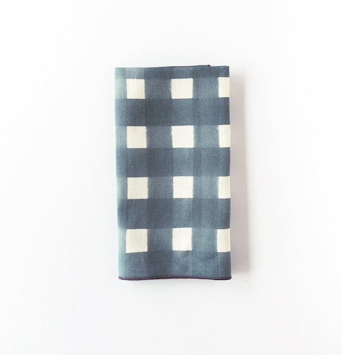 Blue Cross-Hatch Napkins