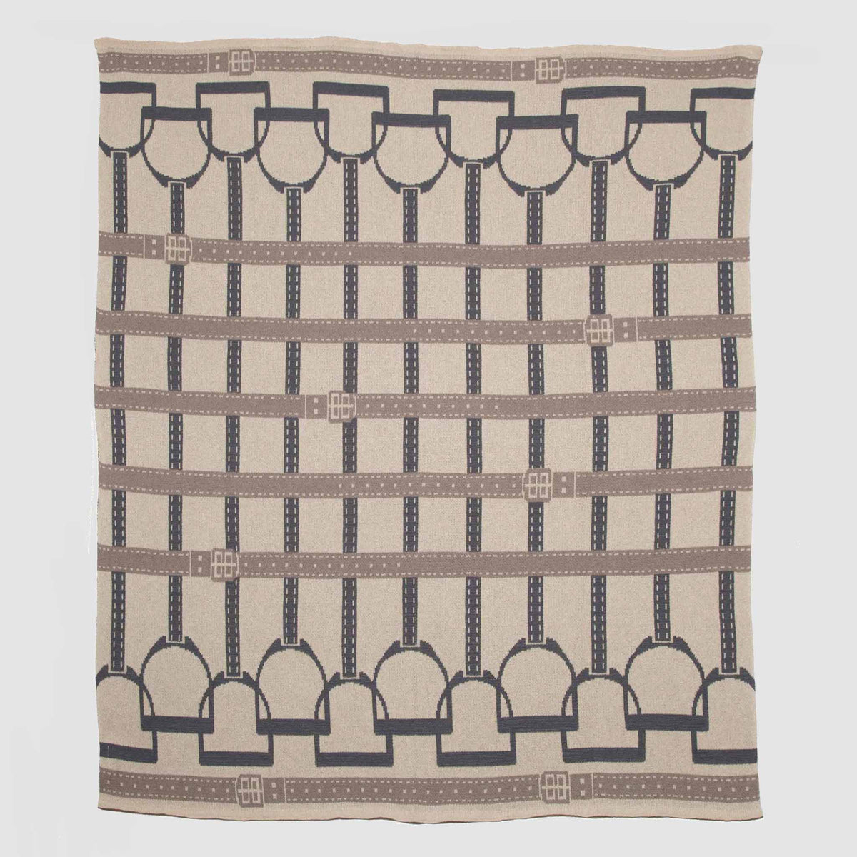 in2green Eco Throw Cotton Sustainable Knit Throw Blanket - Equestrian Stirrup 655646731476 BL01SU5