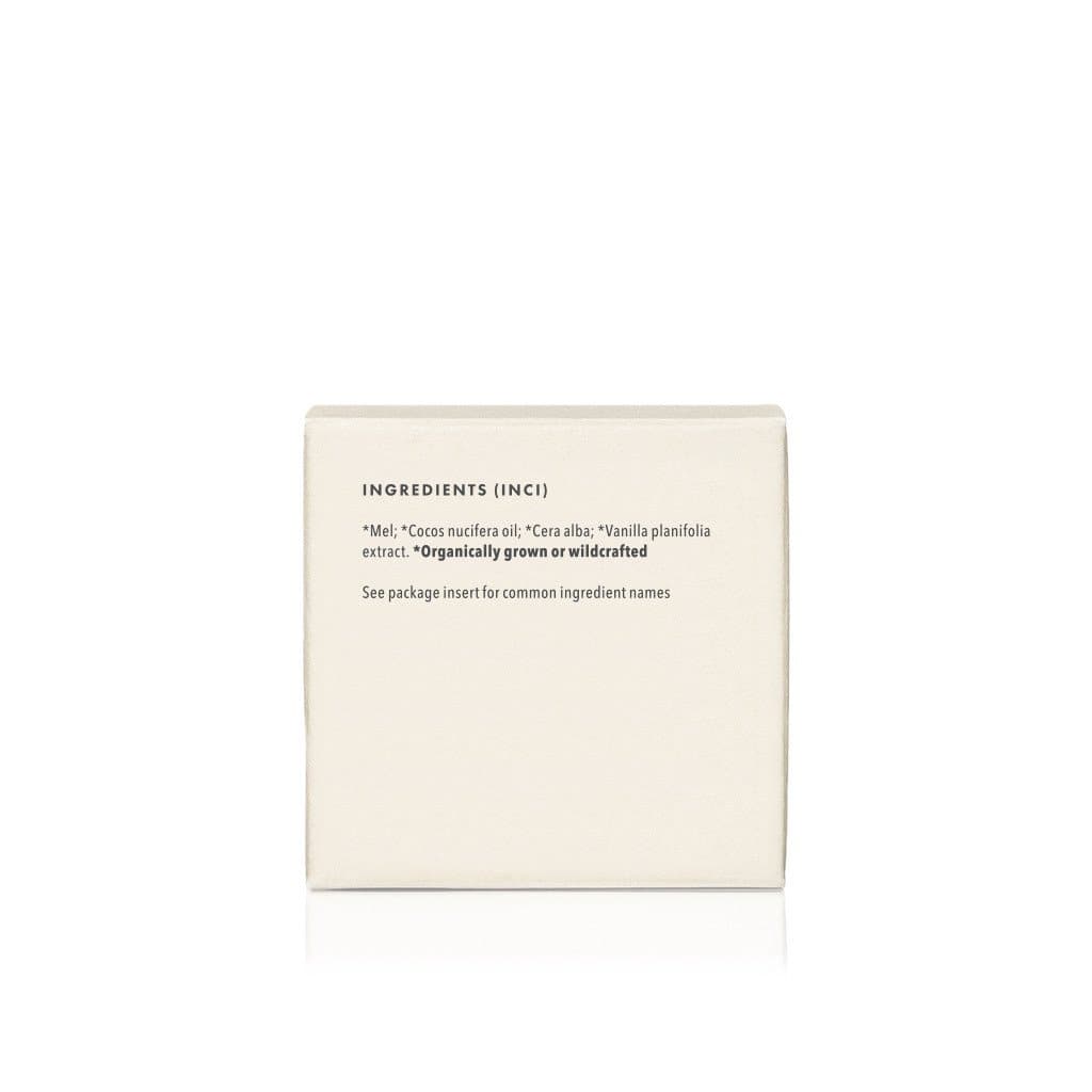 Back of Annmarie Coconut Honey Mask box showing INCI ingredients including honey, coconut oil, beeswax, and vanilla extract.