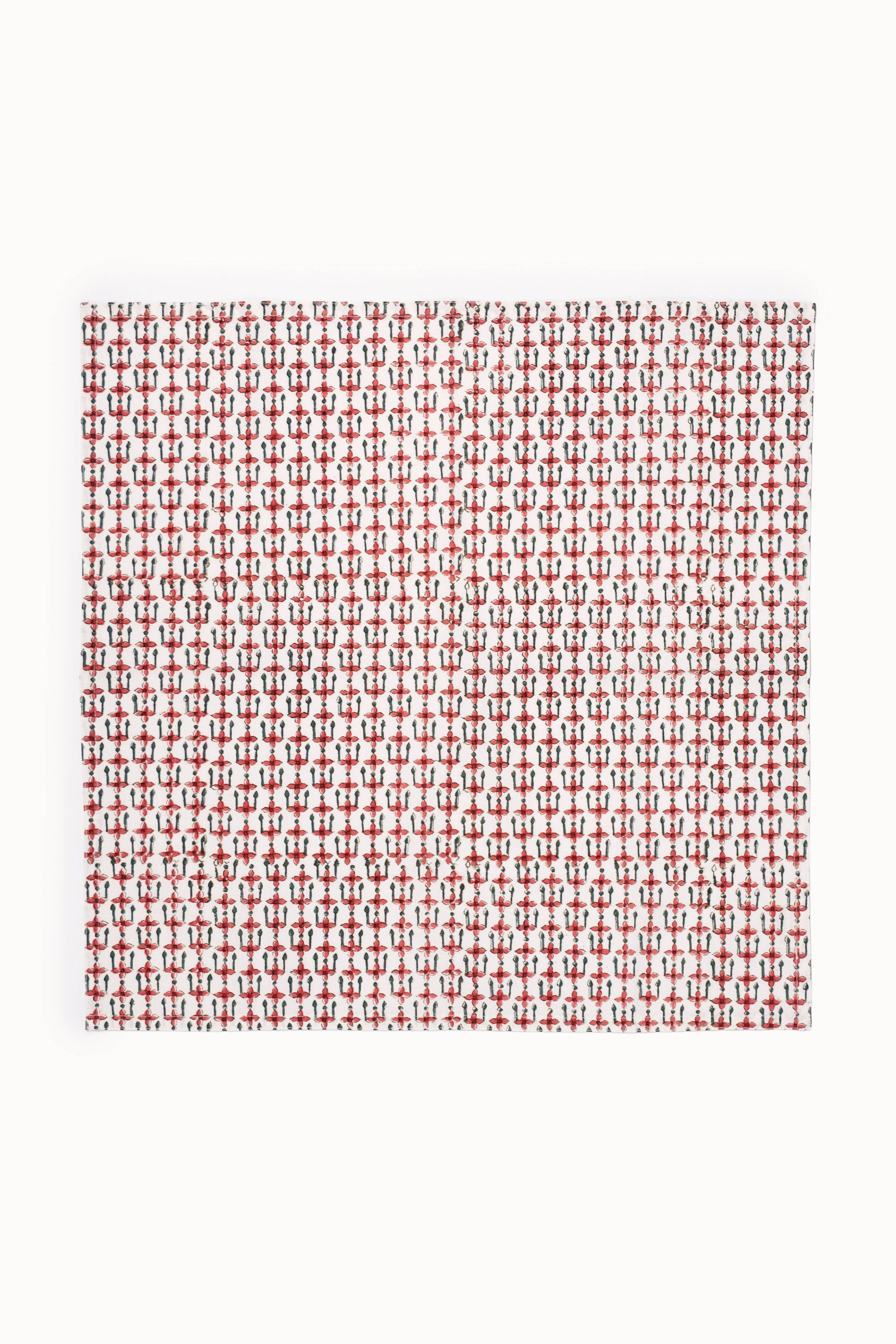 Crimson Mosaic Large Block Print Napkins (Set of 4)
