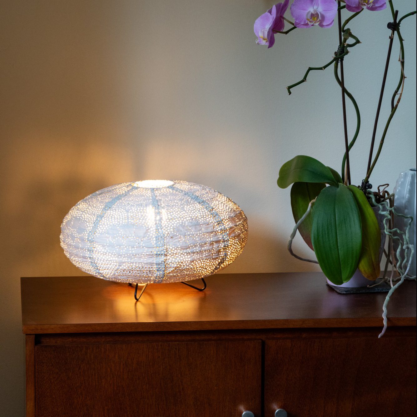 Soji Stella Solace Tyvek Indoor Table Lamp on table