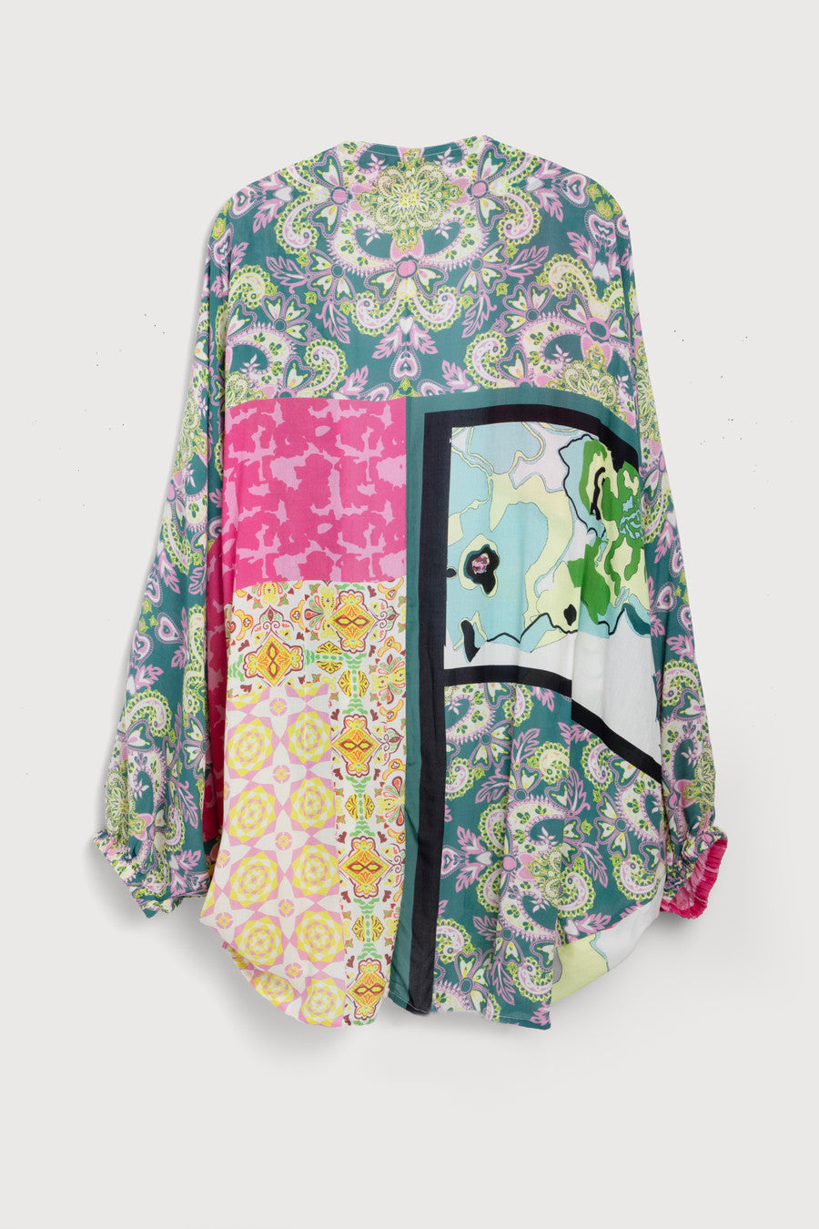 Multicolored Mixed Patterned Kimono - Pink