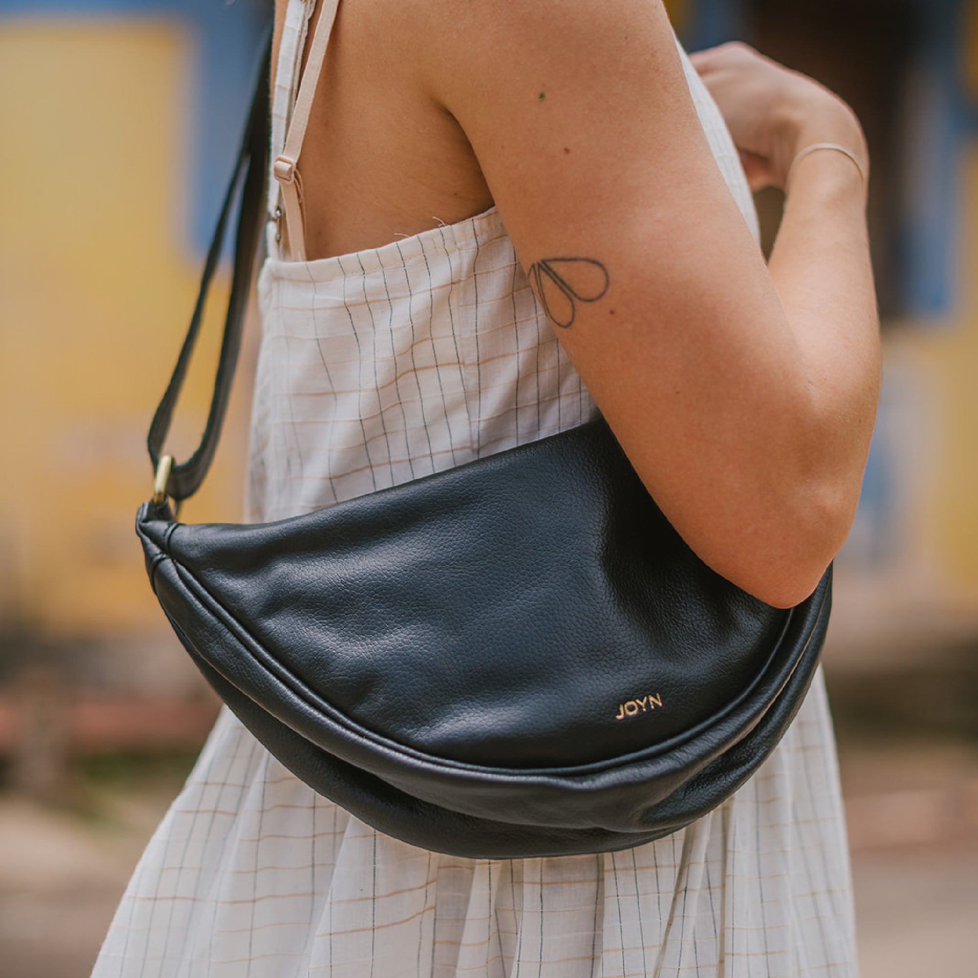 Leather Moon Sling - Black - JOYN