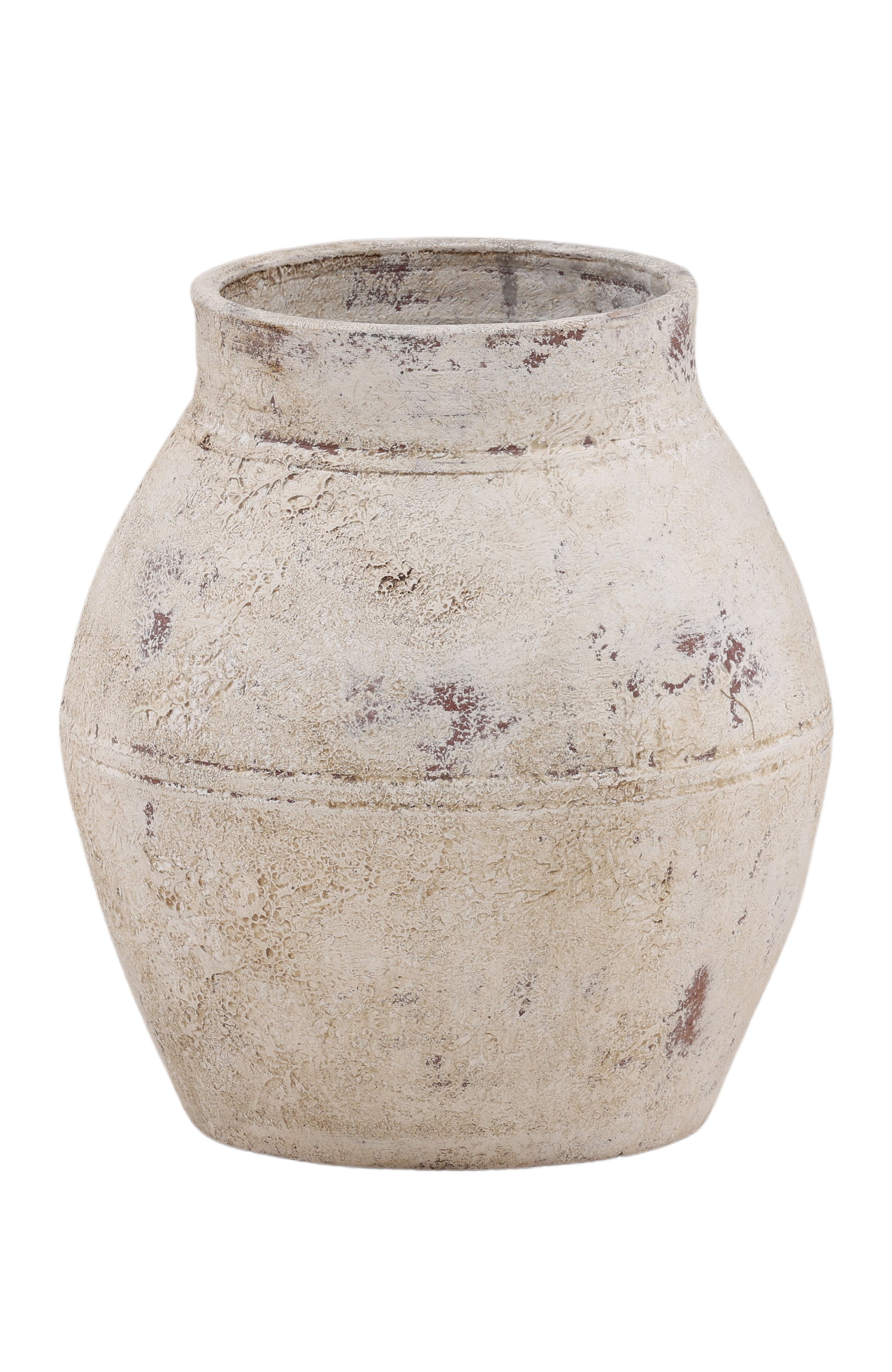 Elara Distressed Ceramic Decorative Vase - Antique Brown