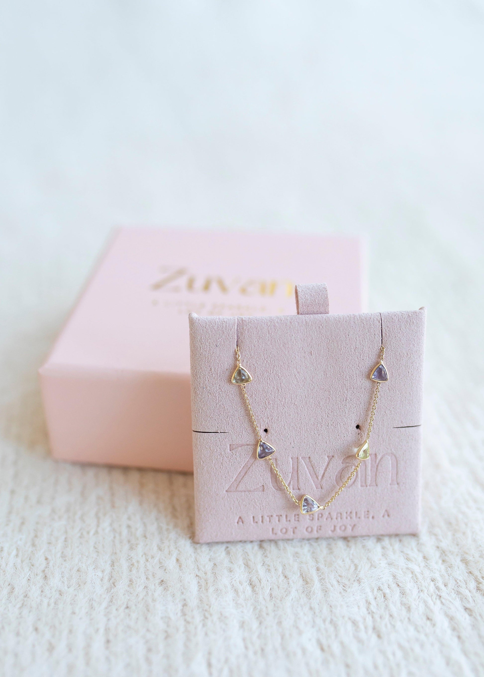 Joyful Hues minimal everyday fine jewelry in solid gold and sterling 925 silver with natural gemstones.