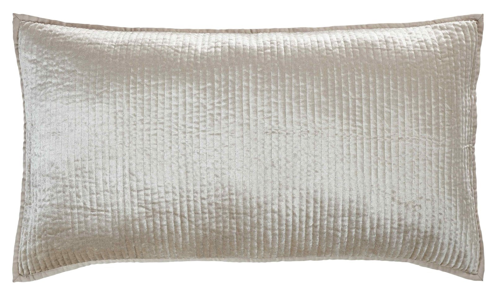SS-154-2026-PO1284_1|Elegant light beige velvet channel quilted coverlet, featuring a luxurious soft textured feel and sophisticated design. Essential bedding.