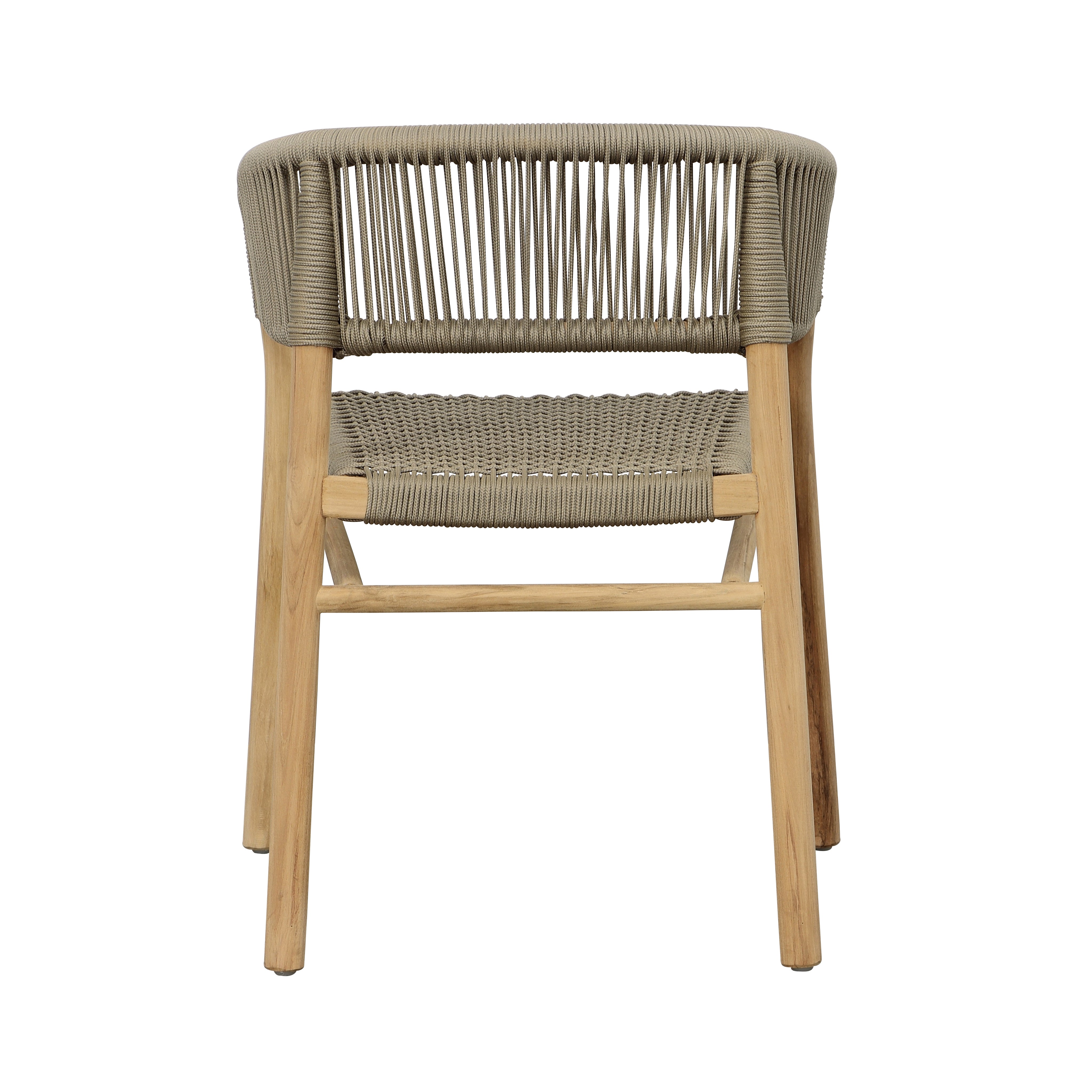 Brielle Teak Wood & Taupe Rope Outdoor Dining Chair
