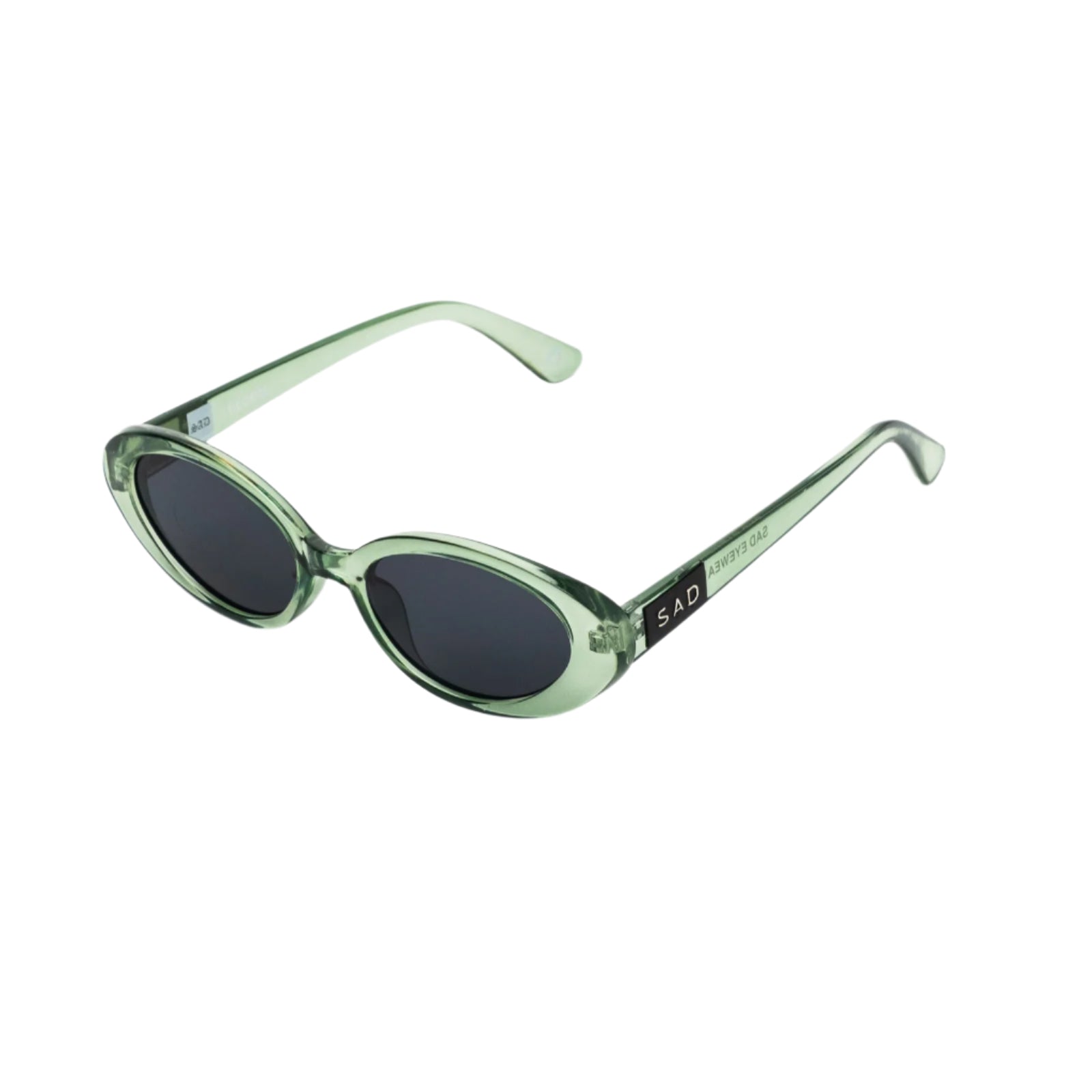 Sad Eyewear Bloom oval sunglasses in sea glass green with tinted black lenses