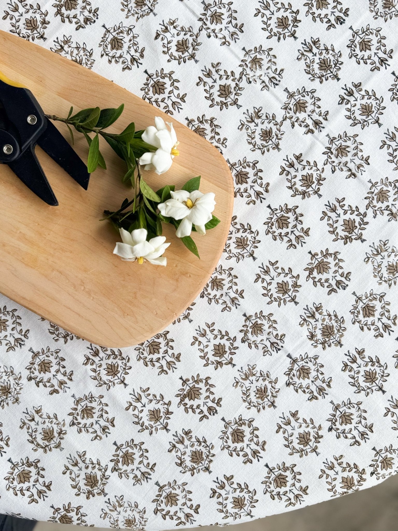 Table Throw - Lotus, Black & Chai - The Mended Company