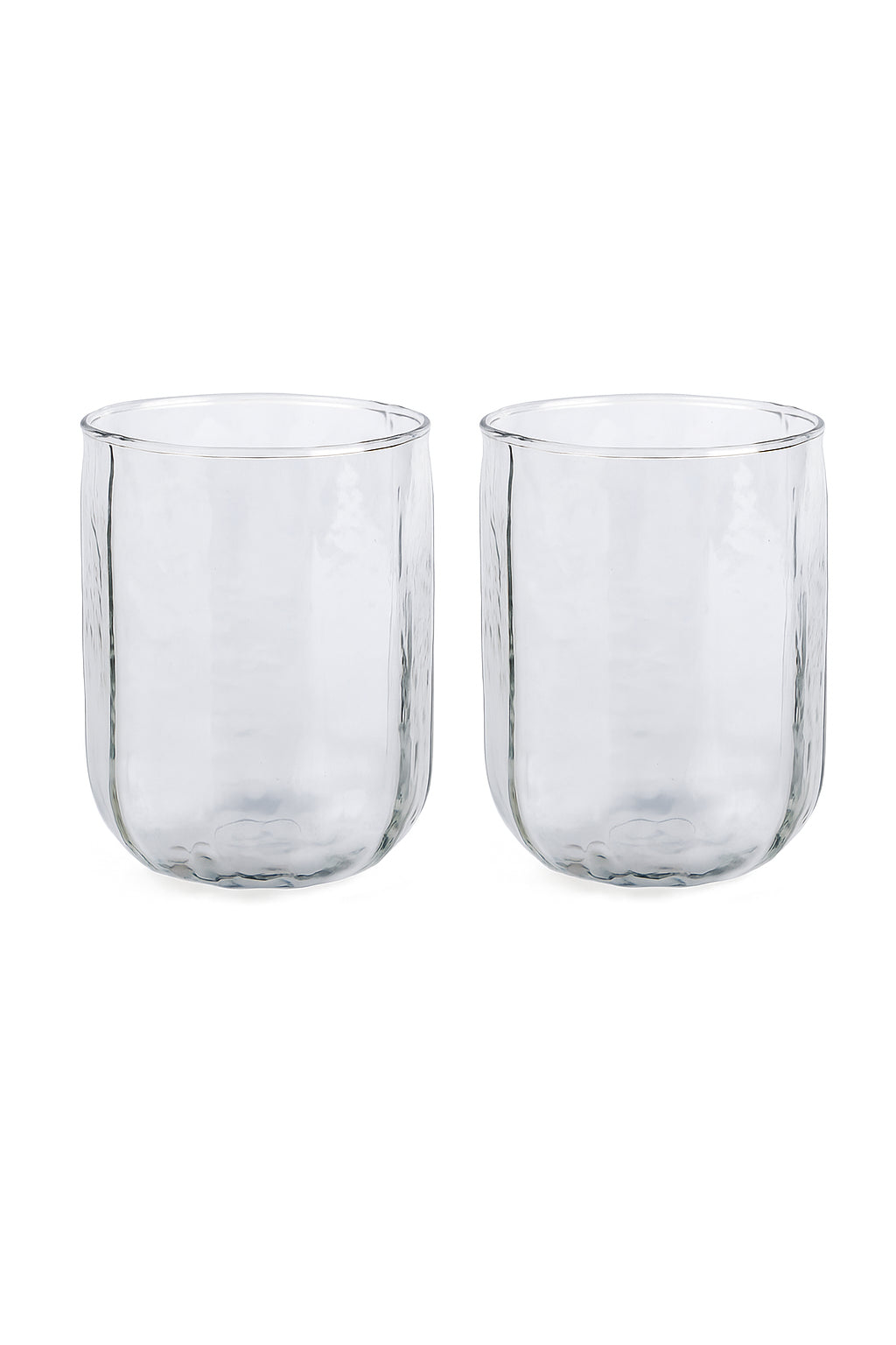 Hammered Water Glass , Natural - 4 X 3 Inches ( Set of 2 )