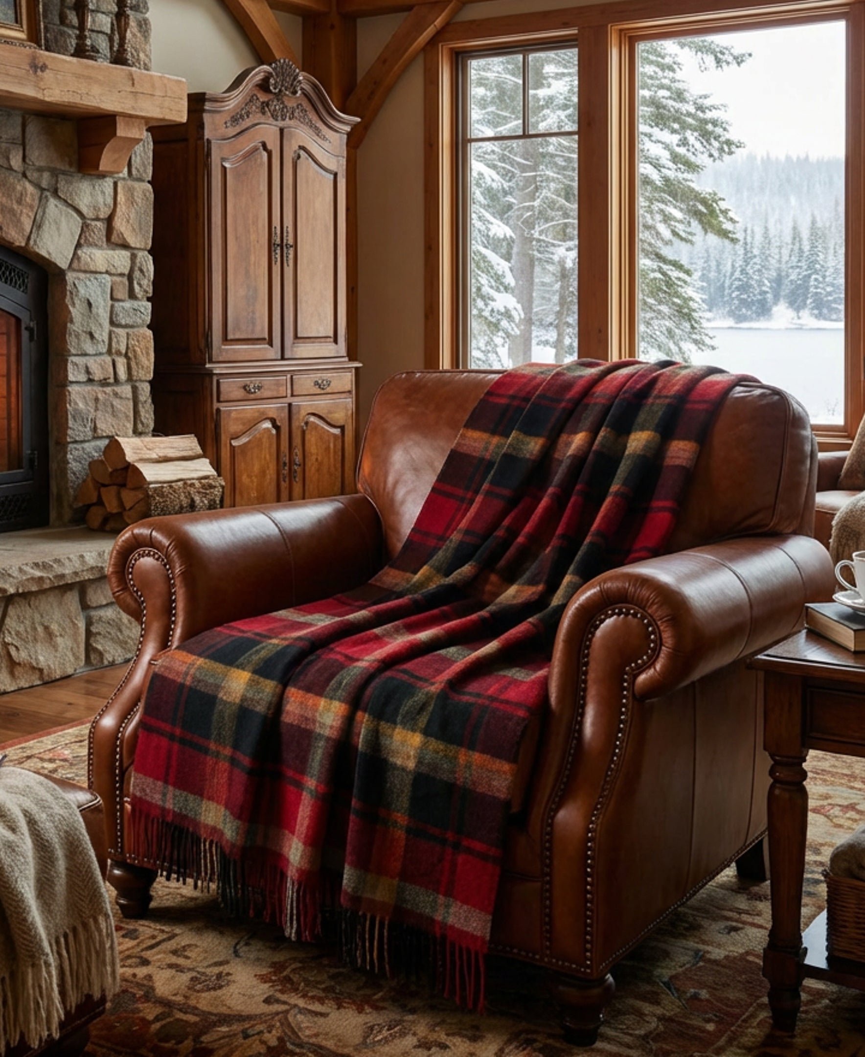 Highland Tweeds Shetland Lambswool Throw (Dark Maple)-Throws and Blankets-[bar code]-Prince of Scots