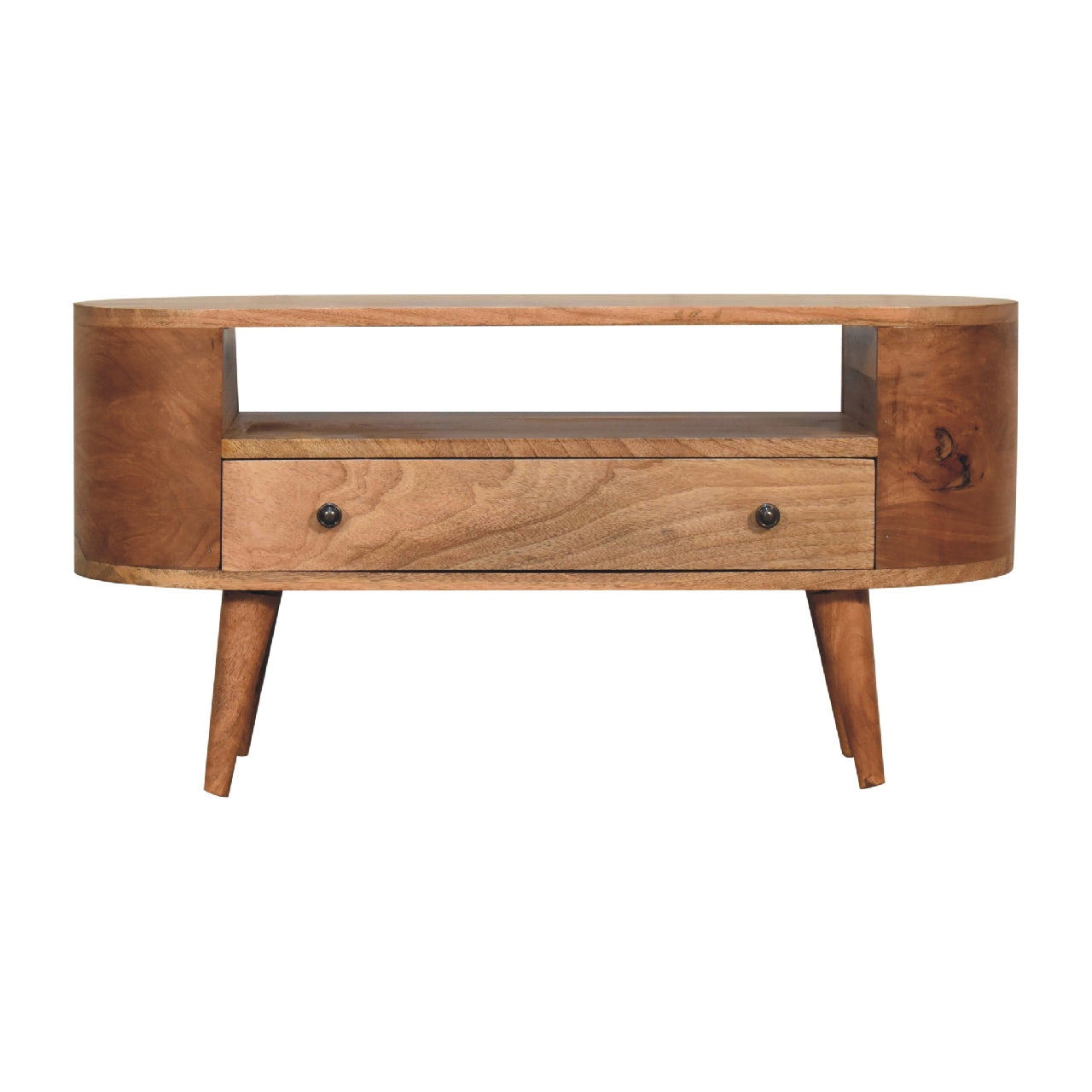Solid Wood Mini Rounded Entertainment Unit