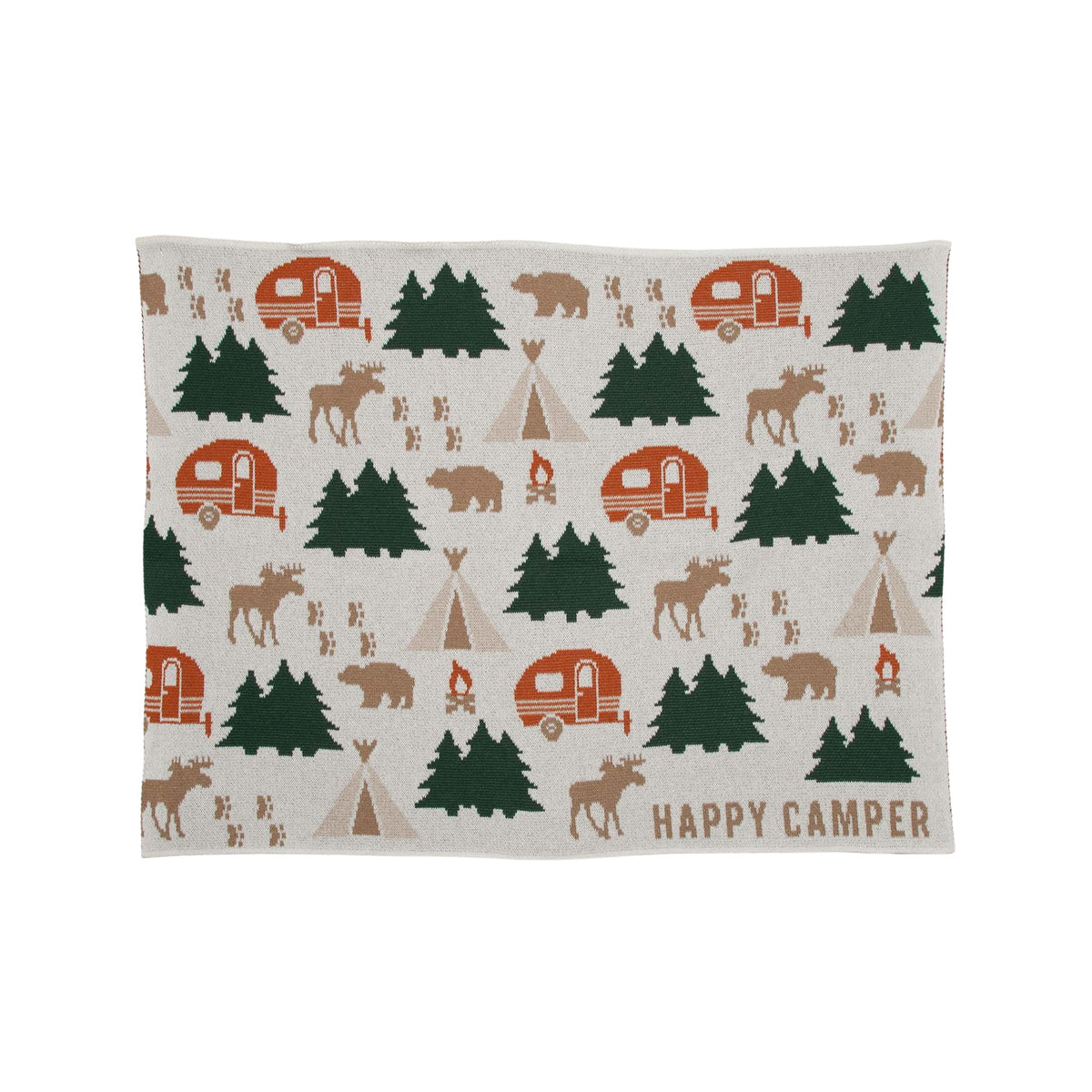 in2green Eco Baby Throws Baby Cotton Knit Blanket - Happy Camper 655646738291 BB02HC1