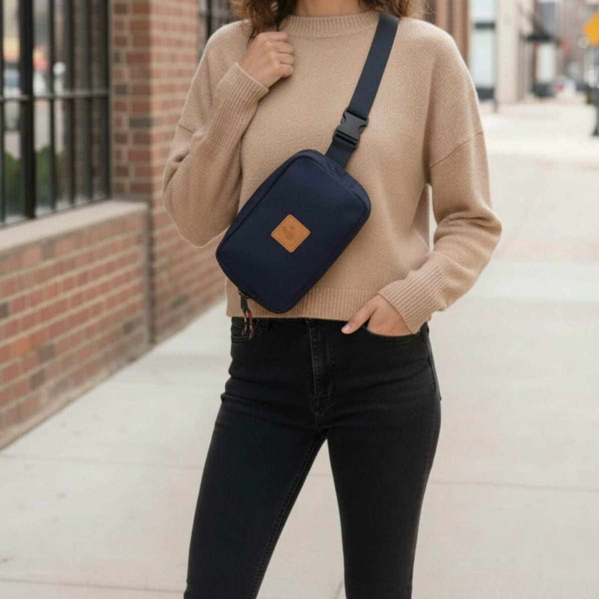Canvas Crossbody Belt Bag Pouch, The Everywhere Belt Bag #color_navy-blue