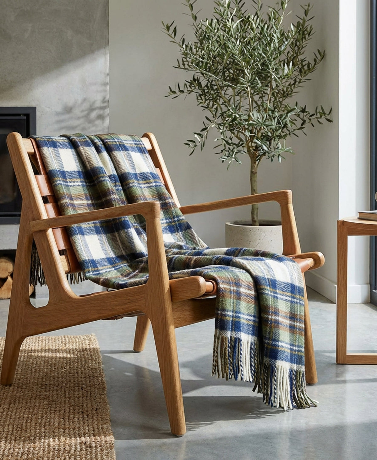 Highland Tweeds Fluffy Throw (Muted Blue Dress Stewart)-Throws and Blankets-[bar code]-Prince of Scots
