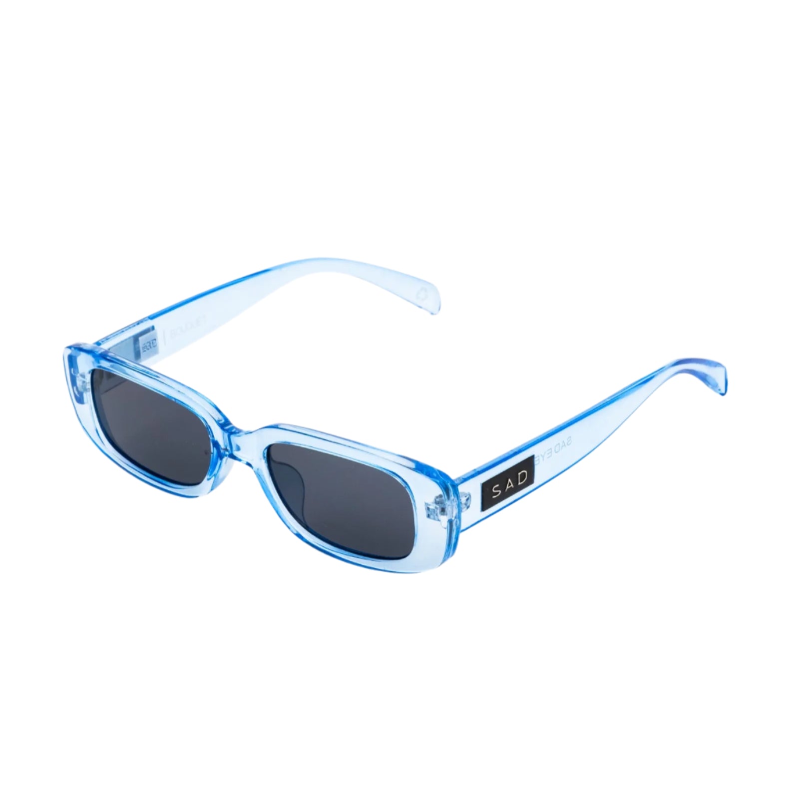 Sad Eyewear Bouquet rectangle sunglasses in arctic blue with black tinted lenses
