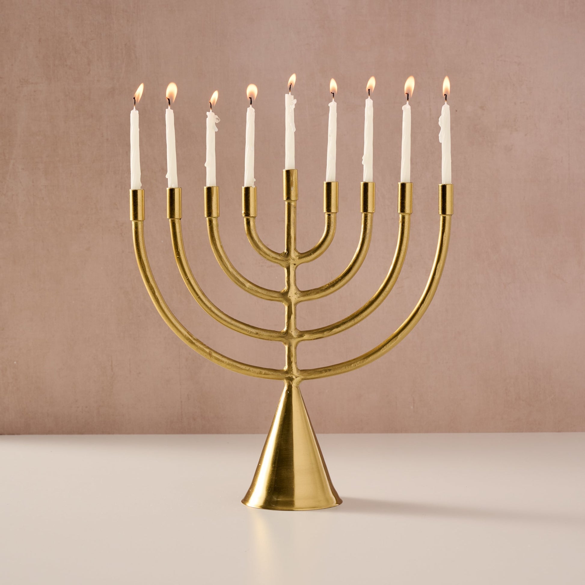 Jyoti Brass Horn Menorah - Ten Thousand Villages