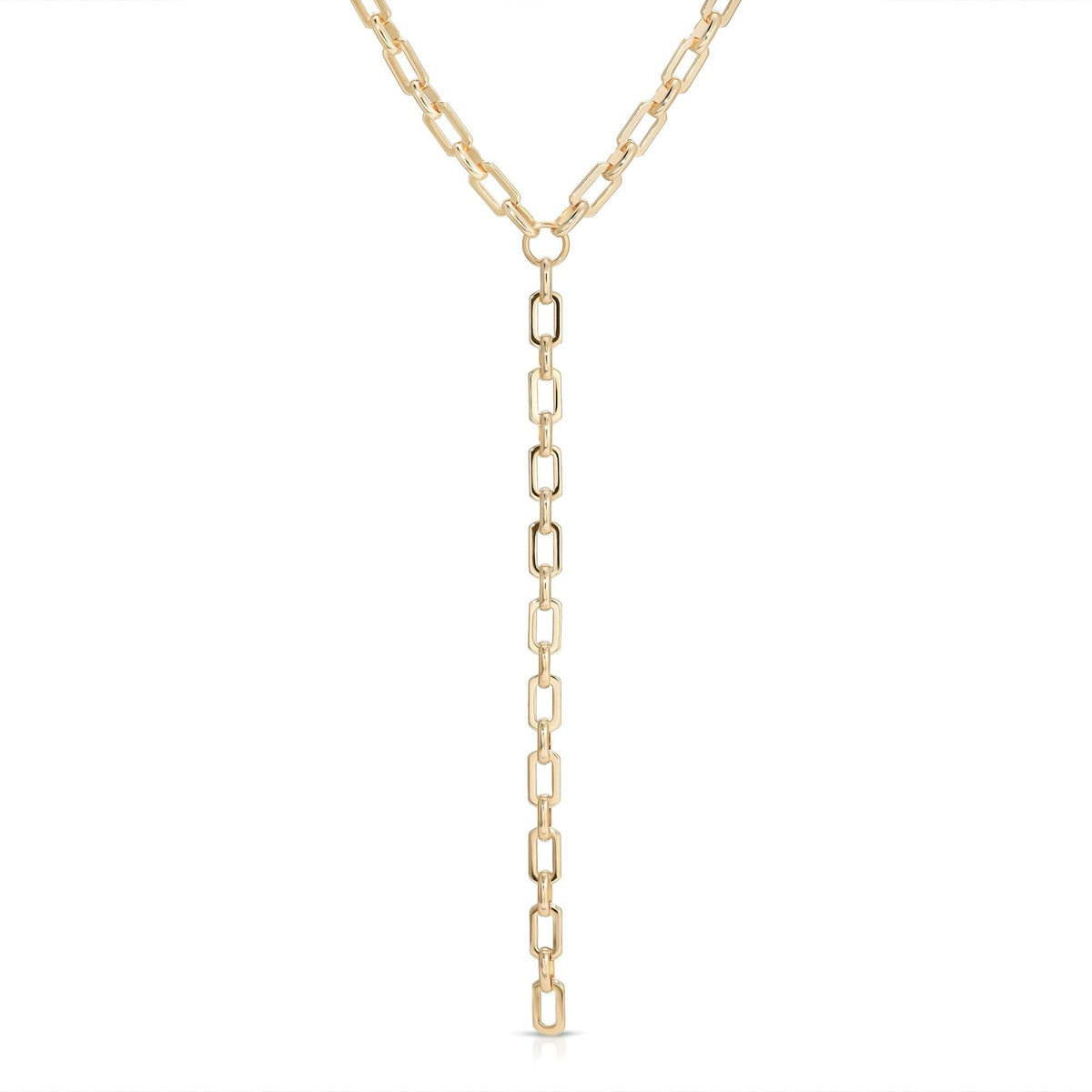 Gold-toned chain link necklace from Liv Lariat product line