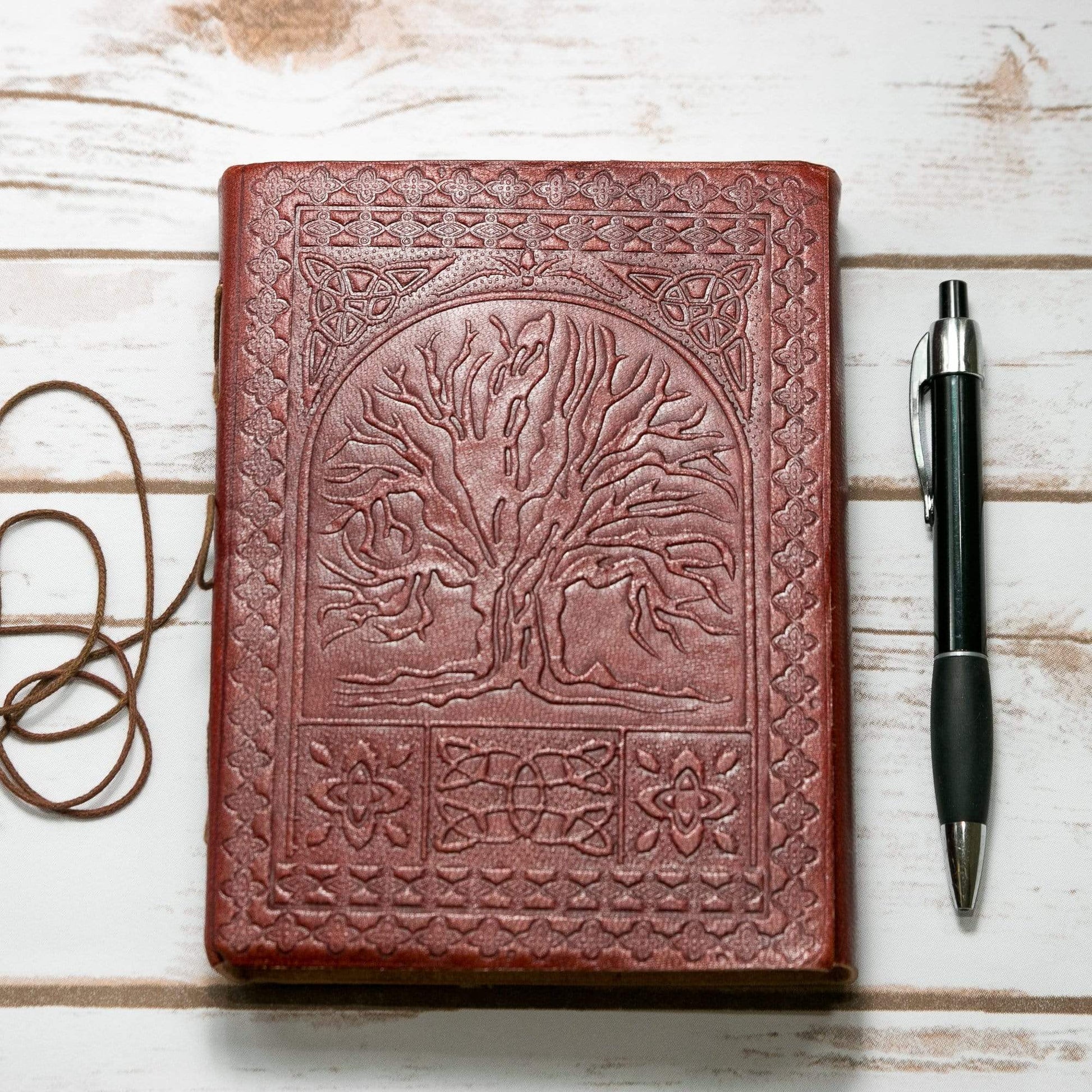 Spiritual leather journal by Soothi – Tree of Life design for mindfulness, gratitude journaling, or personal growth tracking