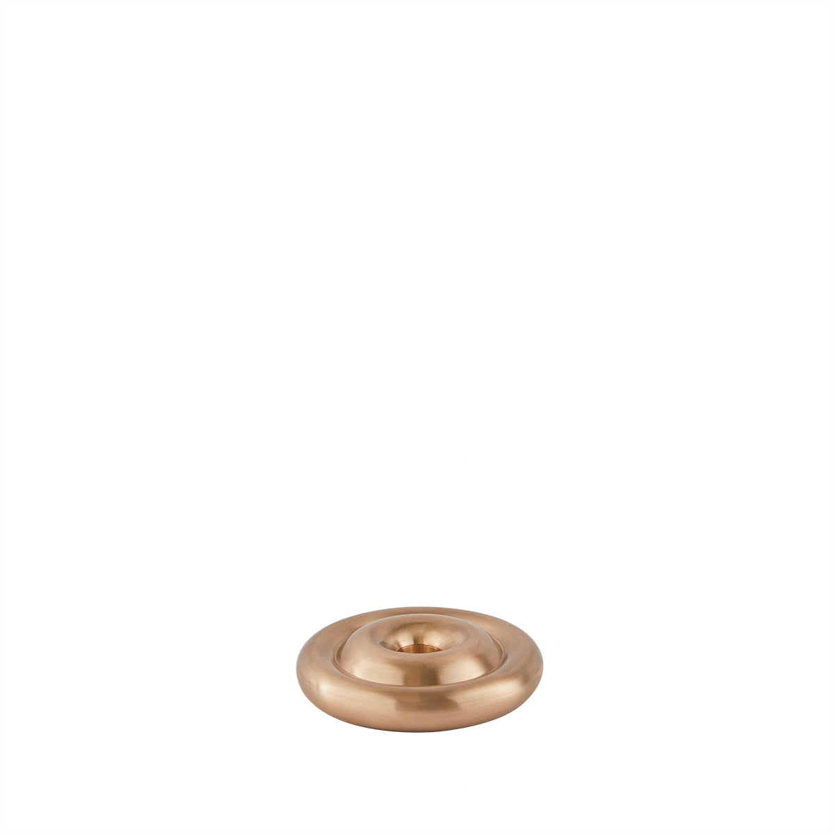 Savi Solid Brass Low Candleholder In Brushed Brass 2