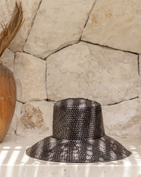 Woven Bucket Hat handmade by Village Thrive using natural materials.