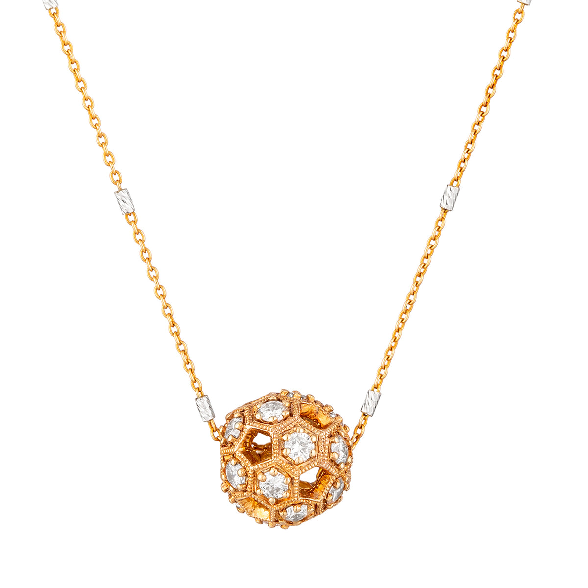Bombini 18K Gold Diamond Honeycomb Pendant