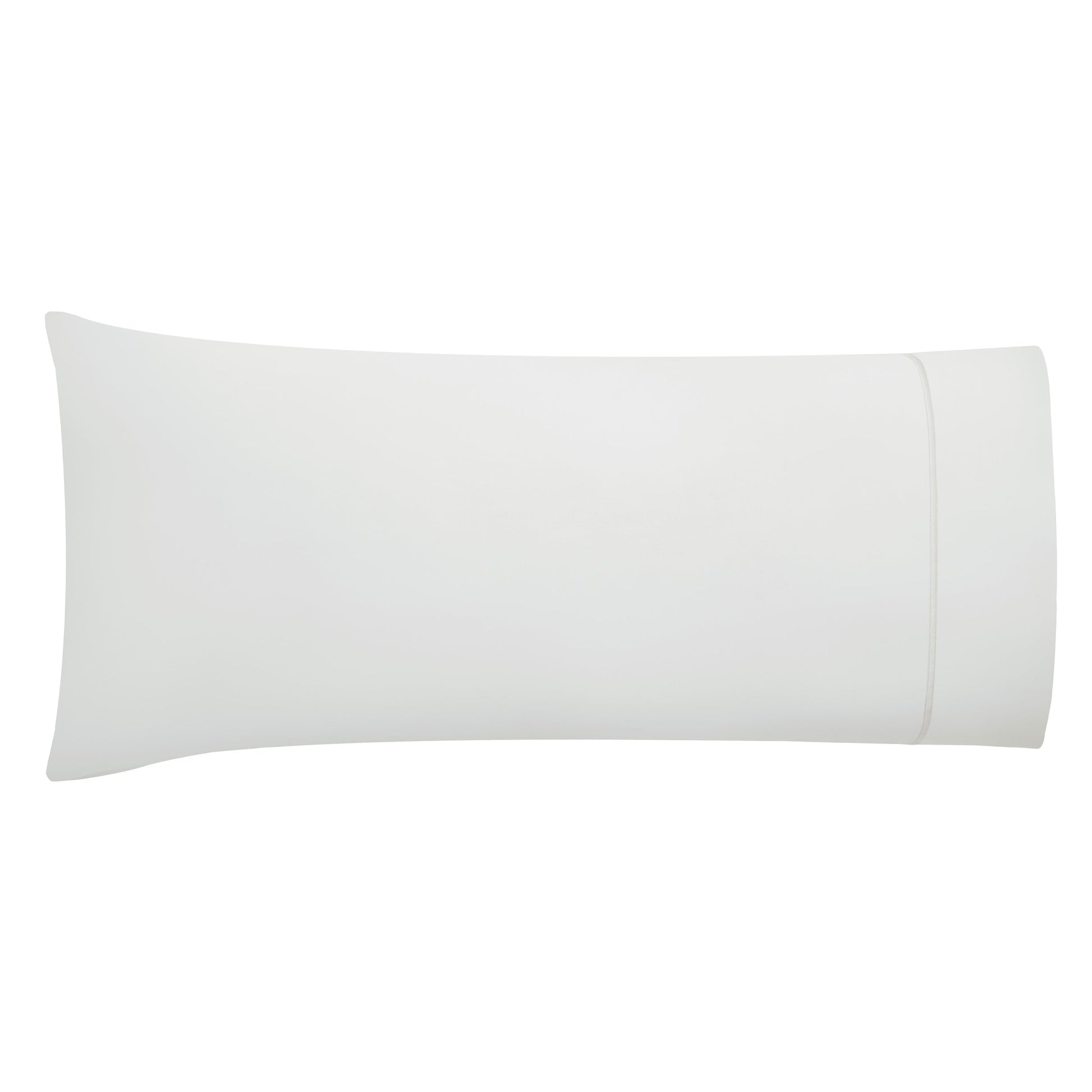 AKP-545-2040_5|Single standard off-white 100% cotton sateen weave pillowcase with a simple and clean hemmed opening.