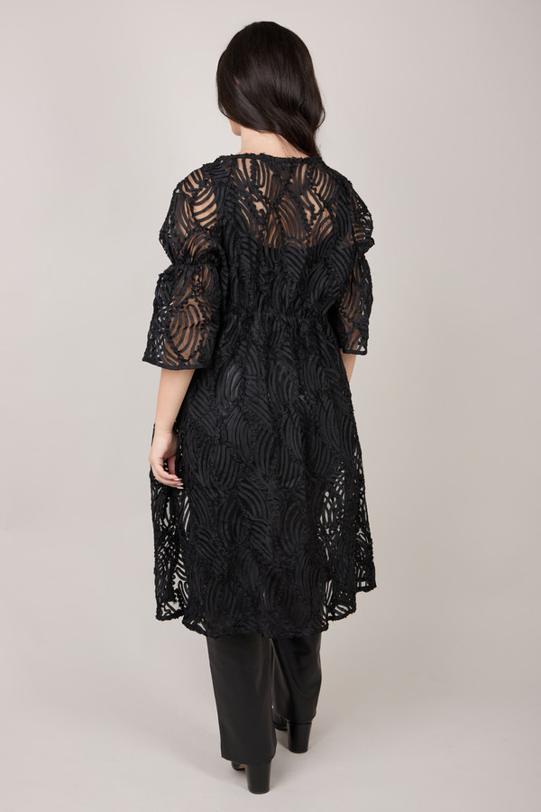 Midi Cutout Duster - Black