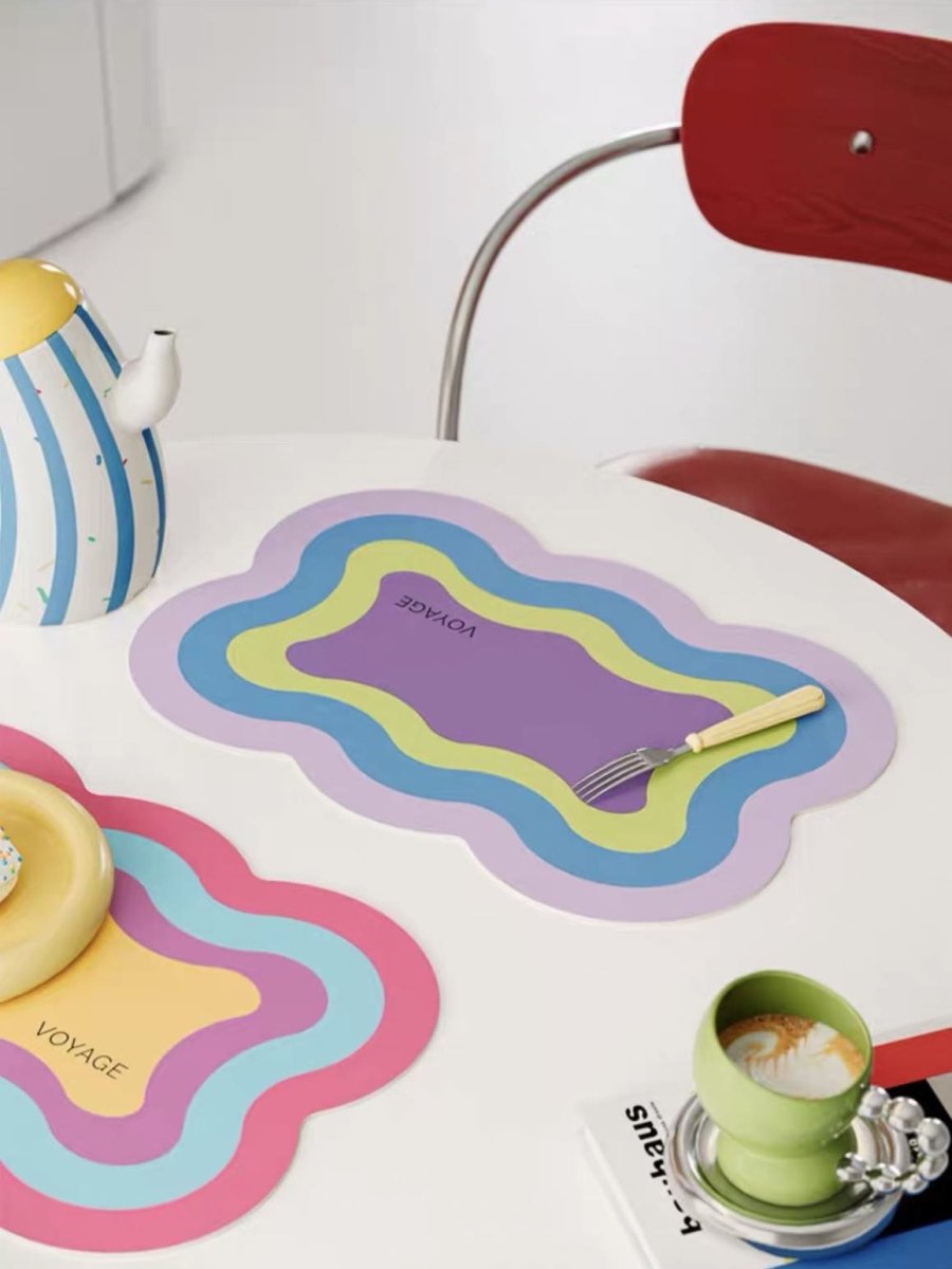 Dopamine Scalloped - edge Placemat Set Of 4 Pcs for Whimsical Table Setting - Scalloped - edge Placemat - Mixed Set of 4 Pcs - INSPECIAL HOME
