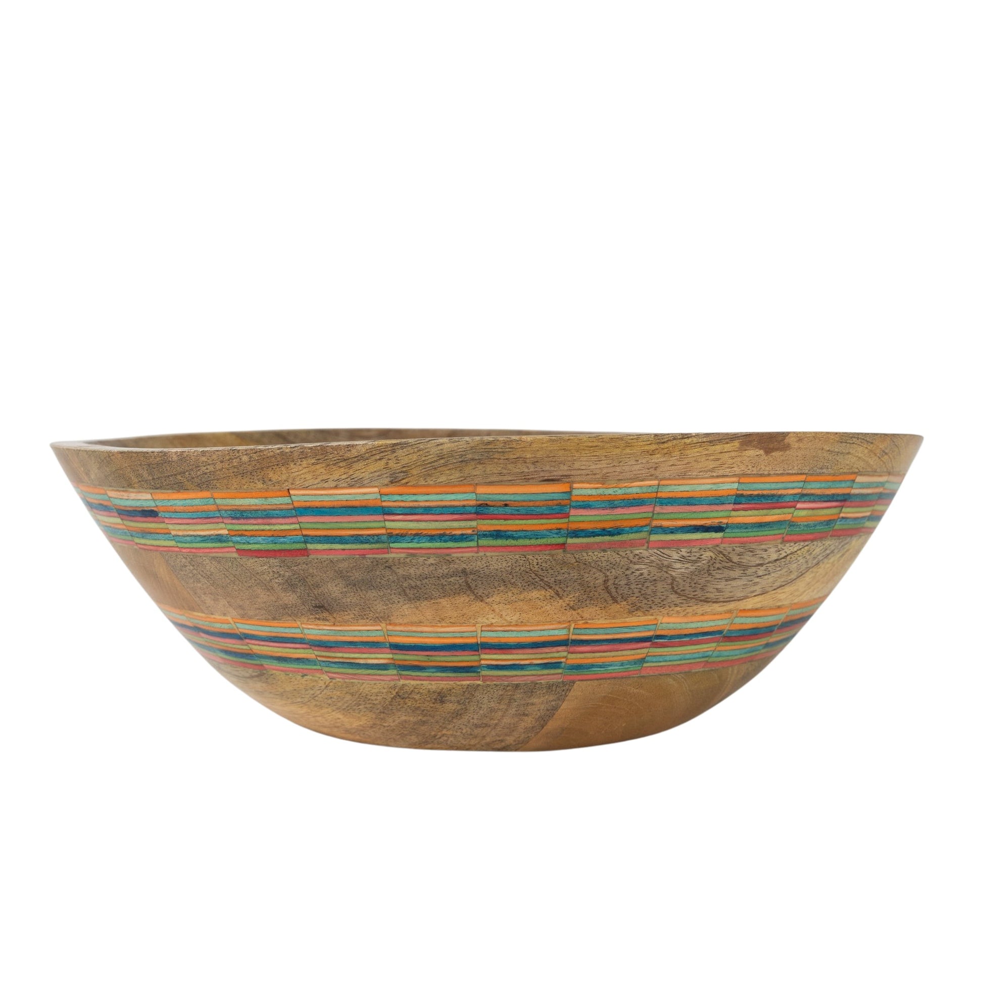 Striped Mango Wood Salad Bowl - Ten Thousand Villages
