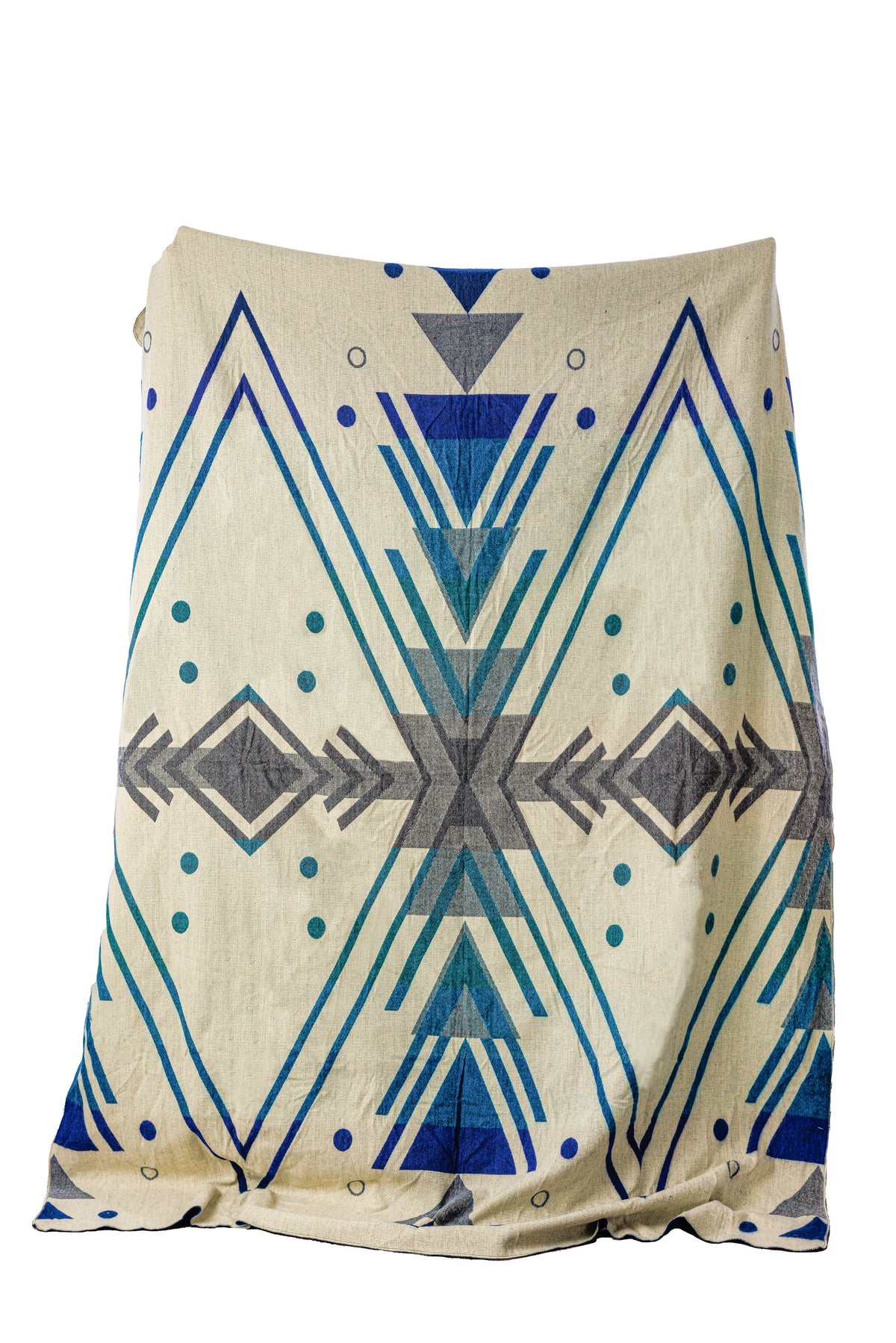 Chevron Ocean Blues Reversible Alpaca Throw
