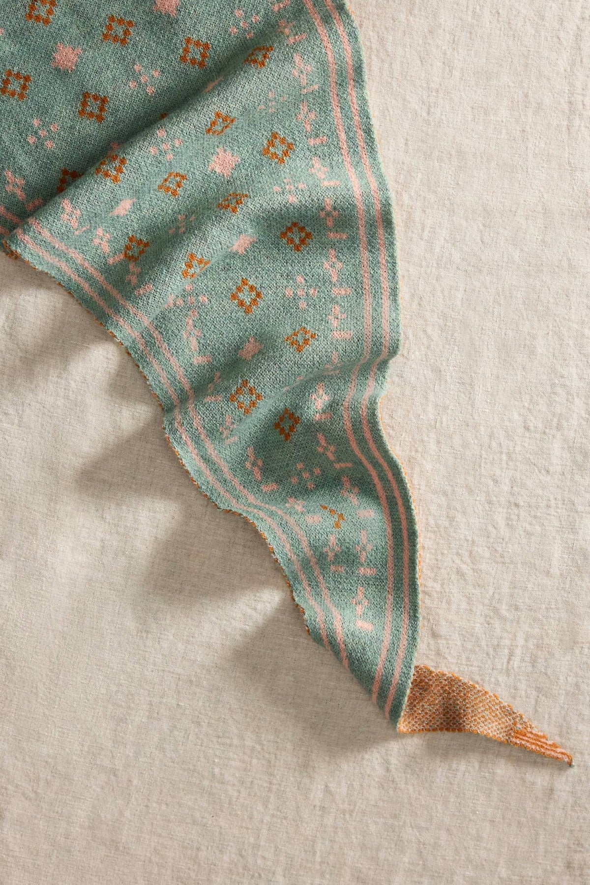 Foulard Knit Triangle Scarf - Light Blue