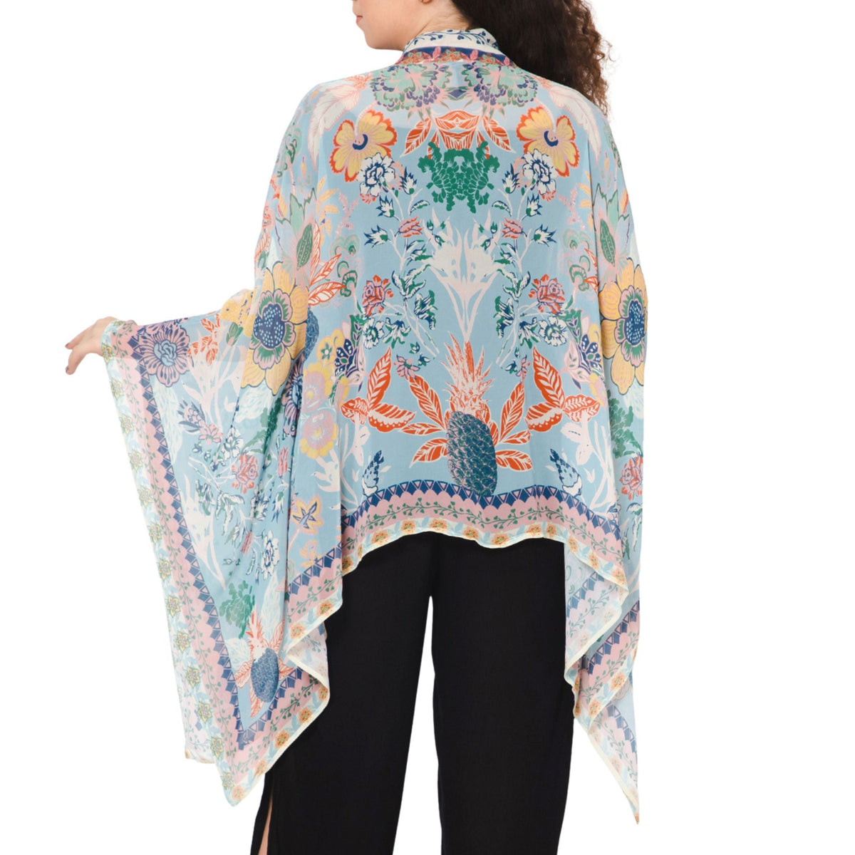 Wildflower Sheer Kimono Cardigan - Blue Sky