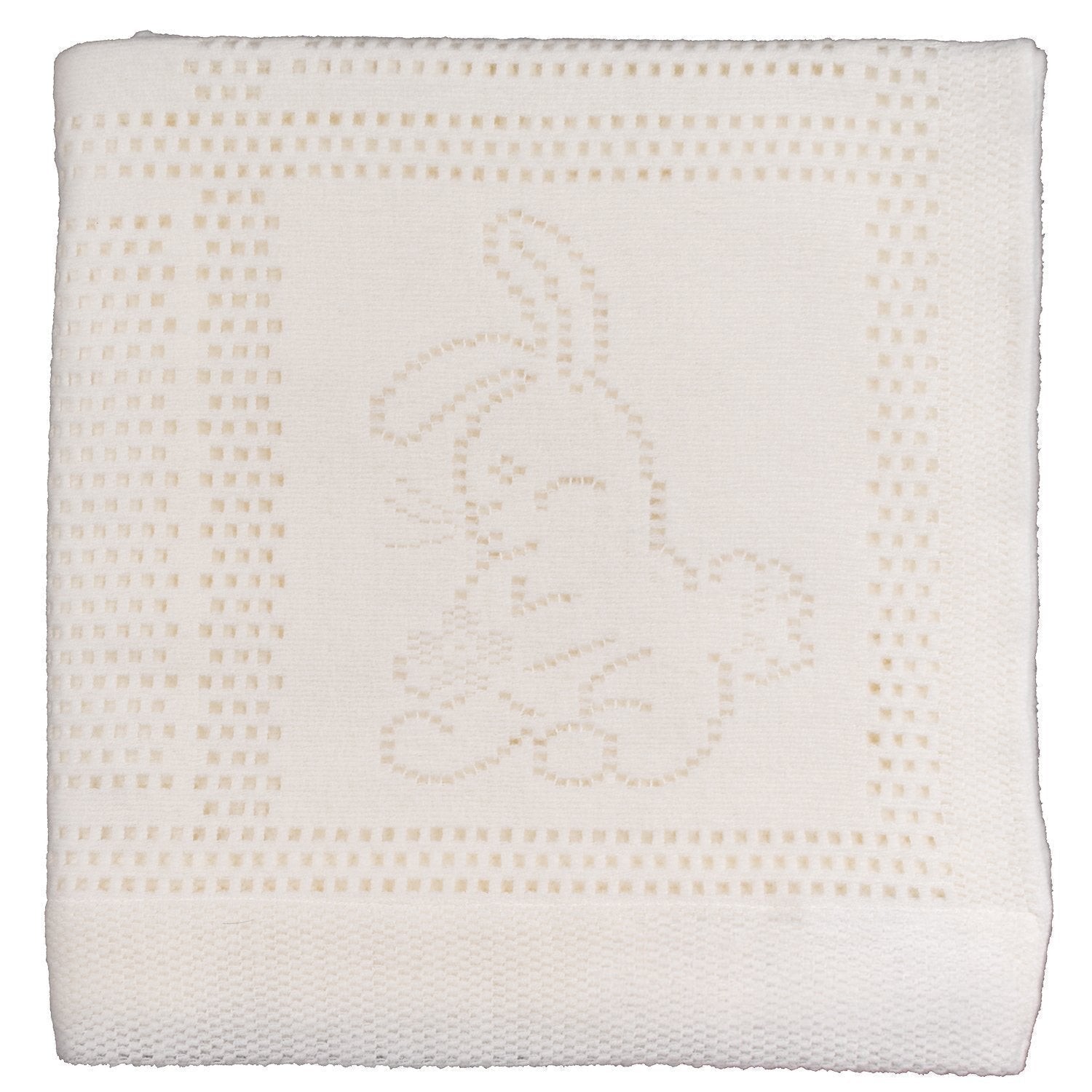 Southampton Home Lace Weave Bunny Baby Blanket ~ Ivory ~-Gifts-[bar code]-Prince of Scots