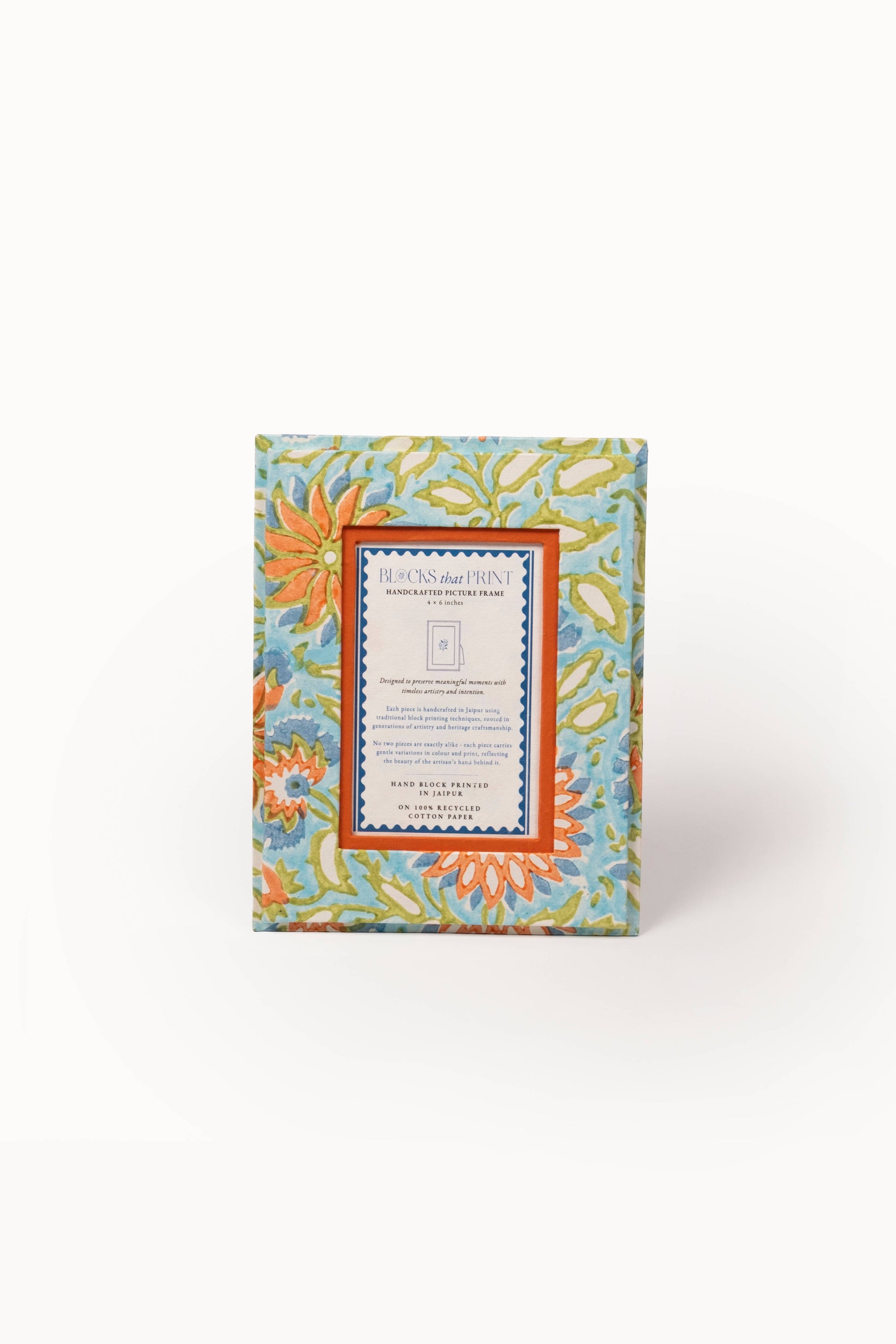 Medium Block Print Photo Frame (4 by 6)  - Vintage Marigold