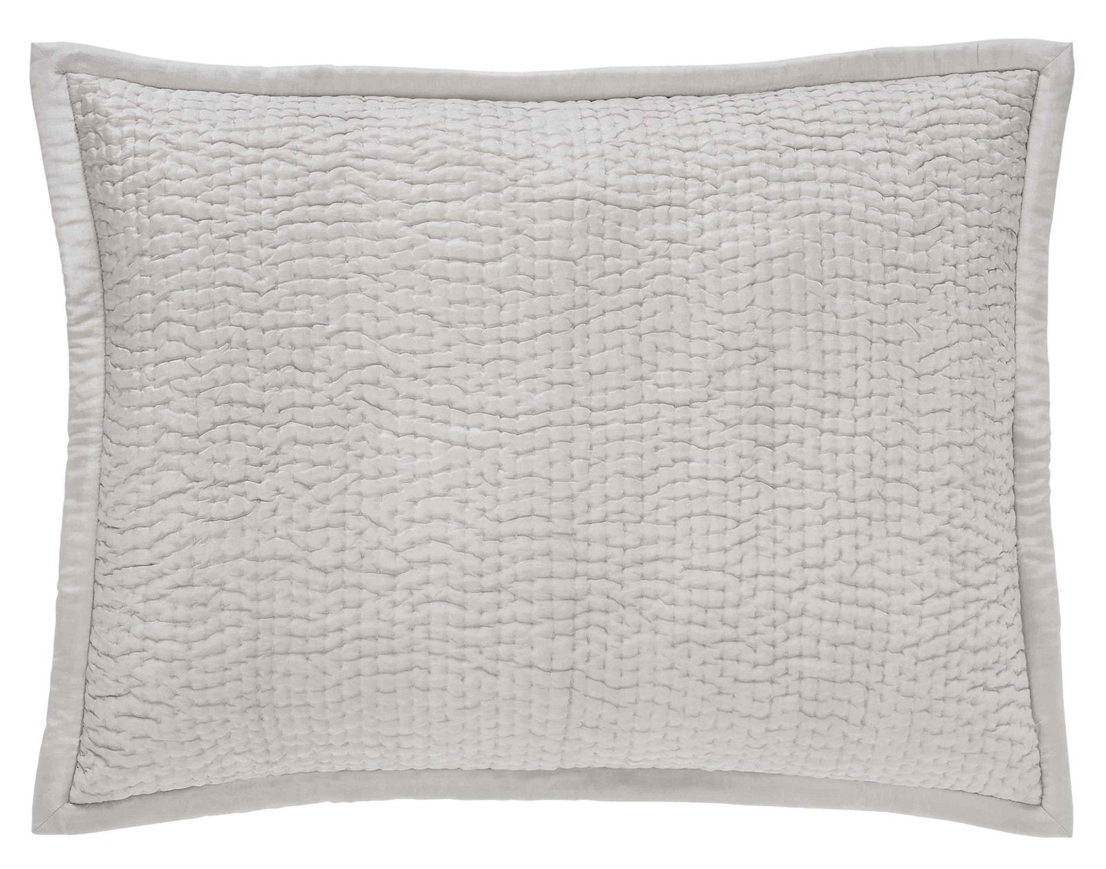 SS-166-2026-LOT1_1|Elegant light beige quilted coverlet pillow sham, showcasing a delicate textured pattern for luxurious bedding.