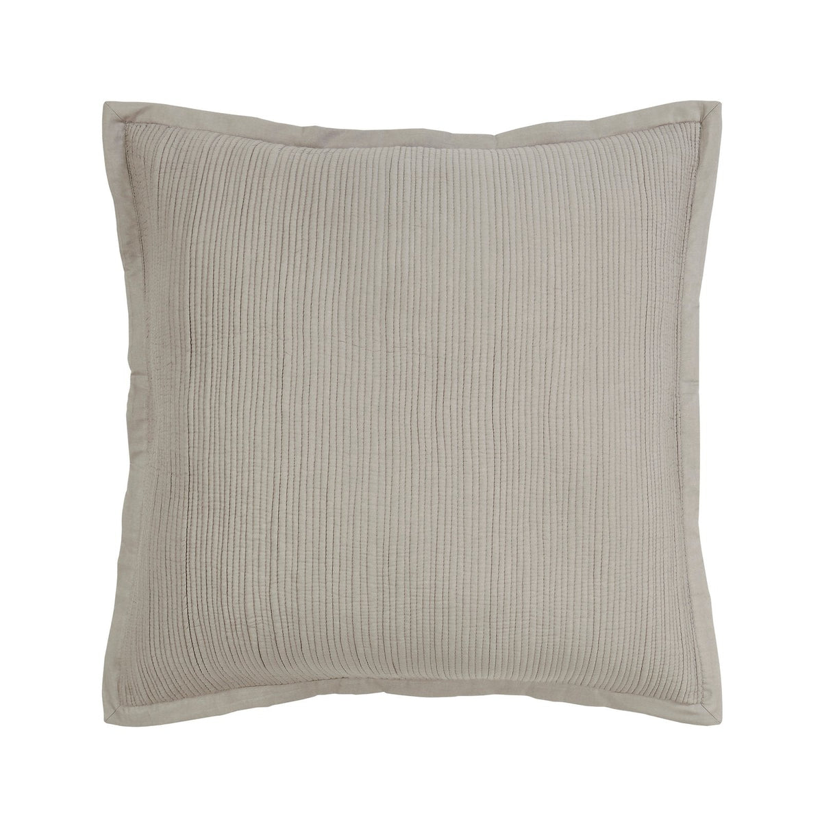 ES-162-2626_1|Subtle light grey-taupe ribbed coverlet, perfect for a contemporary bedroom, adding texture and serene comfort.