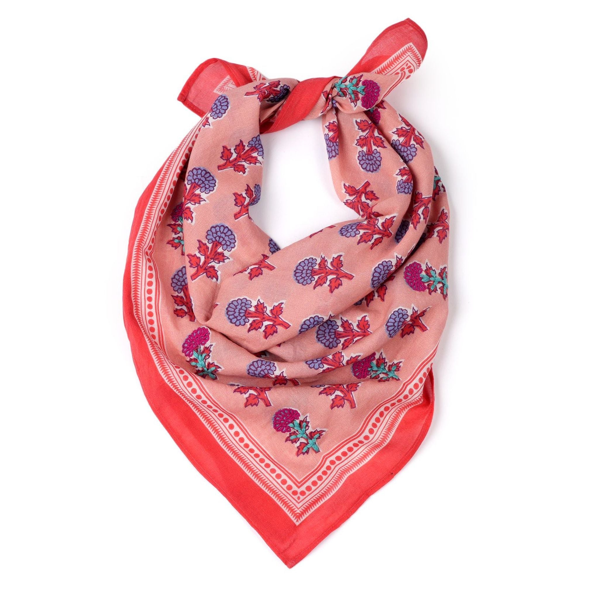 Chasing Petals Cotton Bandana - Rose Quartz