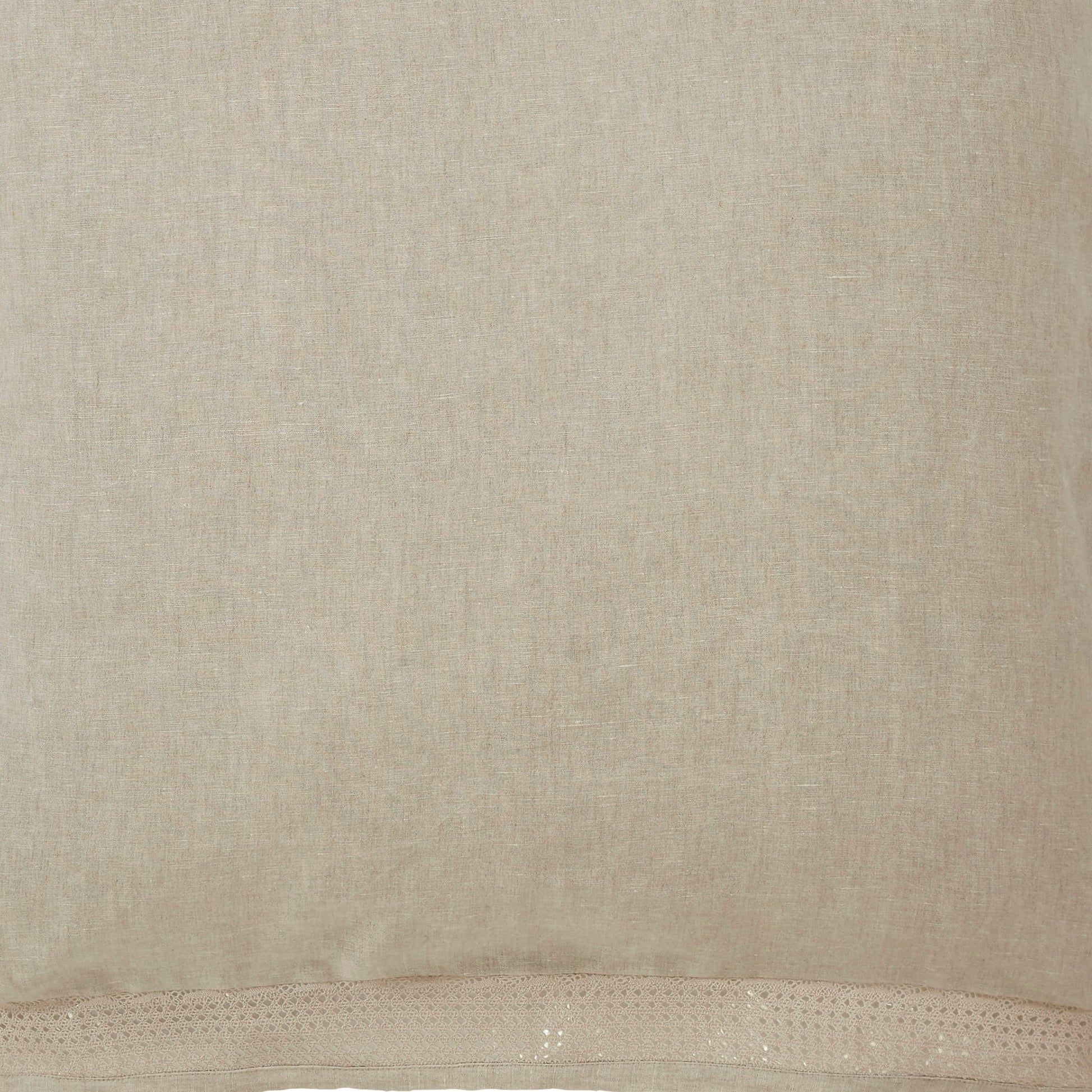 SS-021-2026_2|Natural linen duvet cover with intricate eyelet lace border, rustic, elegant, breathable bedding for a charming bedroom.